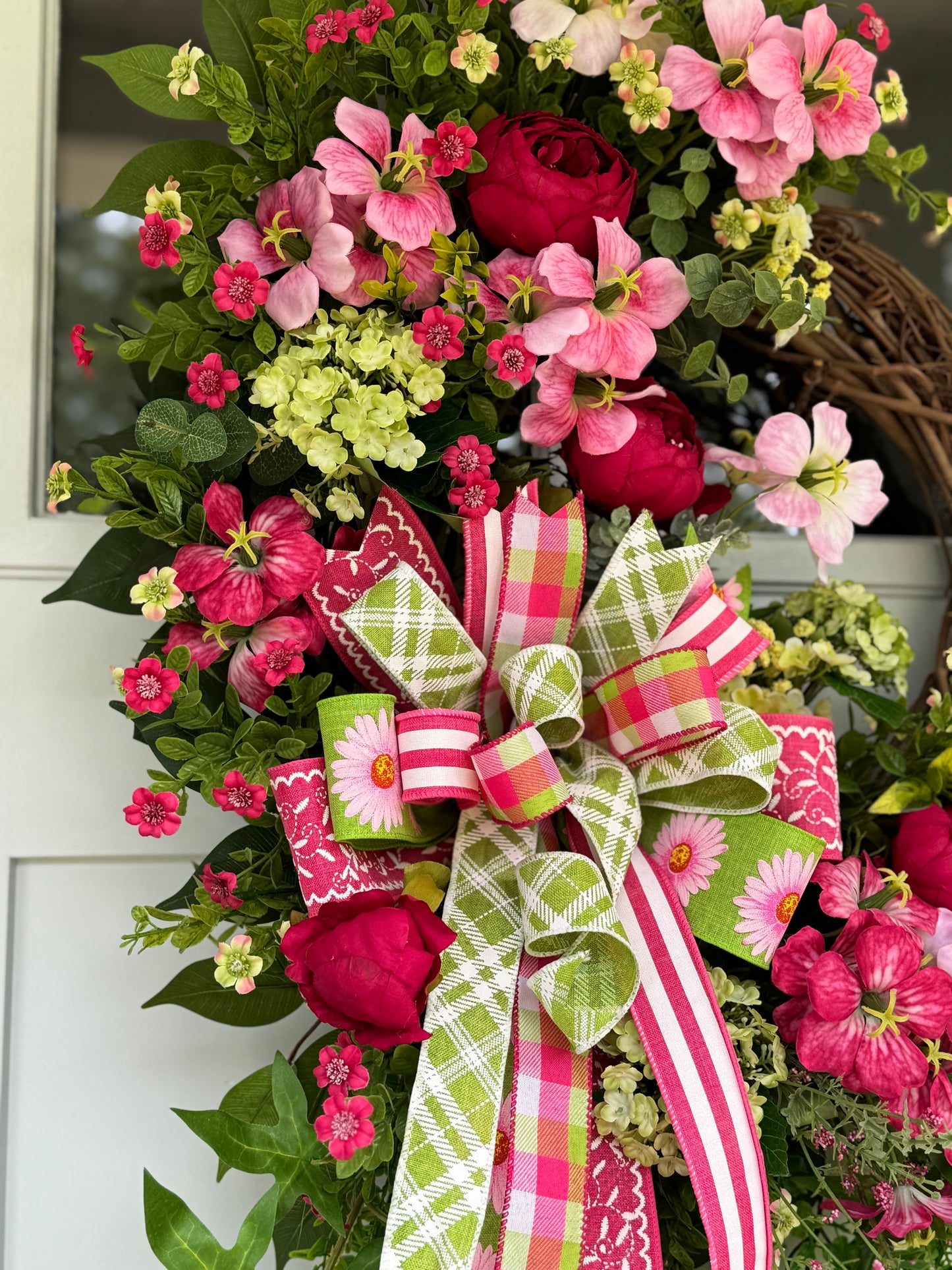 Stunning Pink and Green Floral Wreath