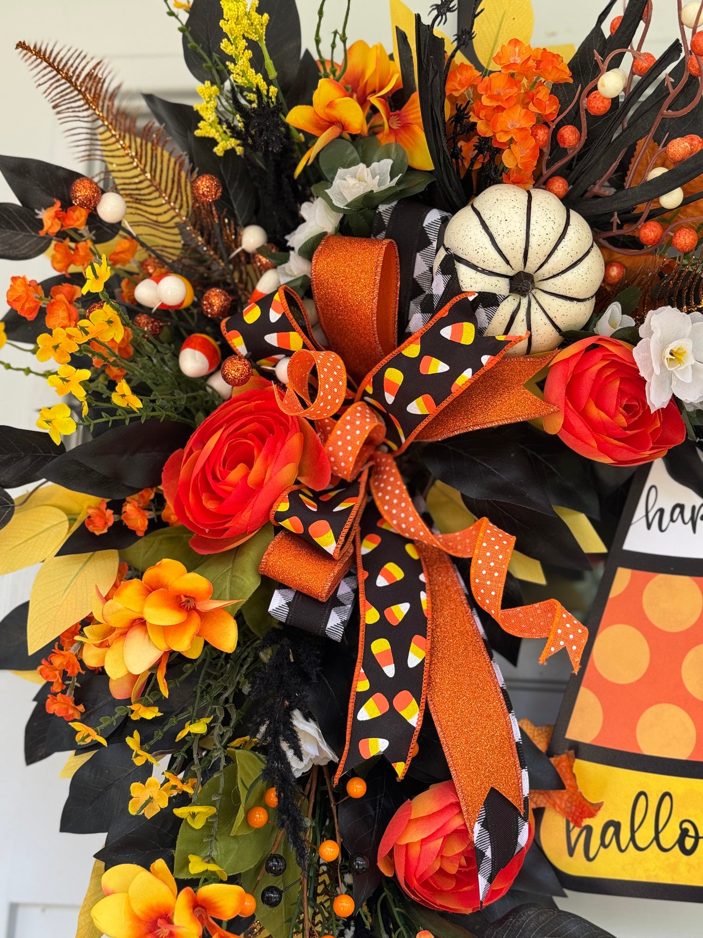 Festive Candy Corn Halloween Wreath