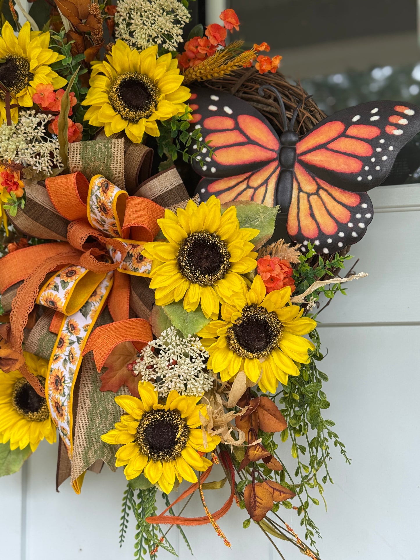 Sunflower and Butterfly Wreath