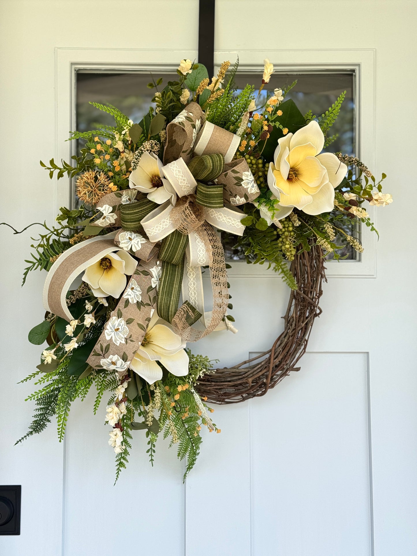 Elegant Southern Magnolia Floral Wreath
