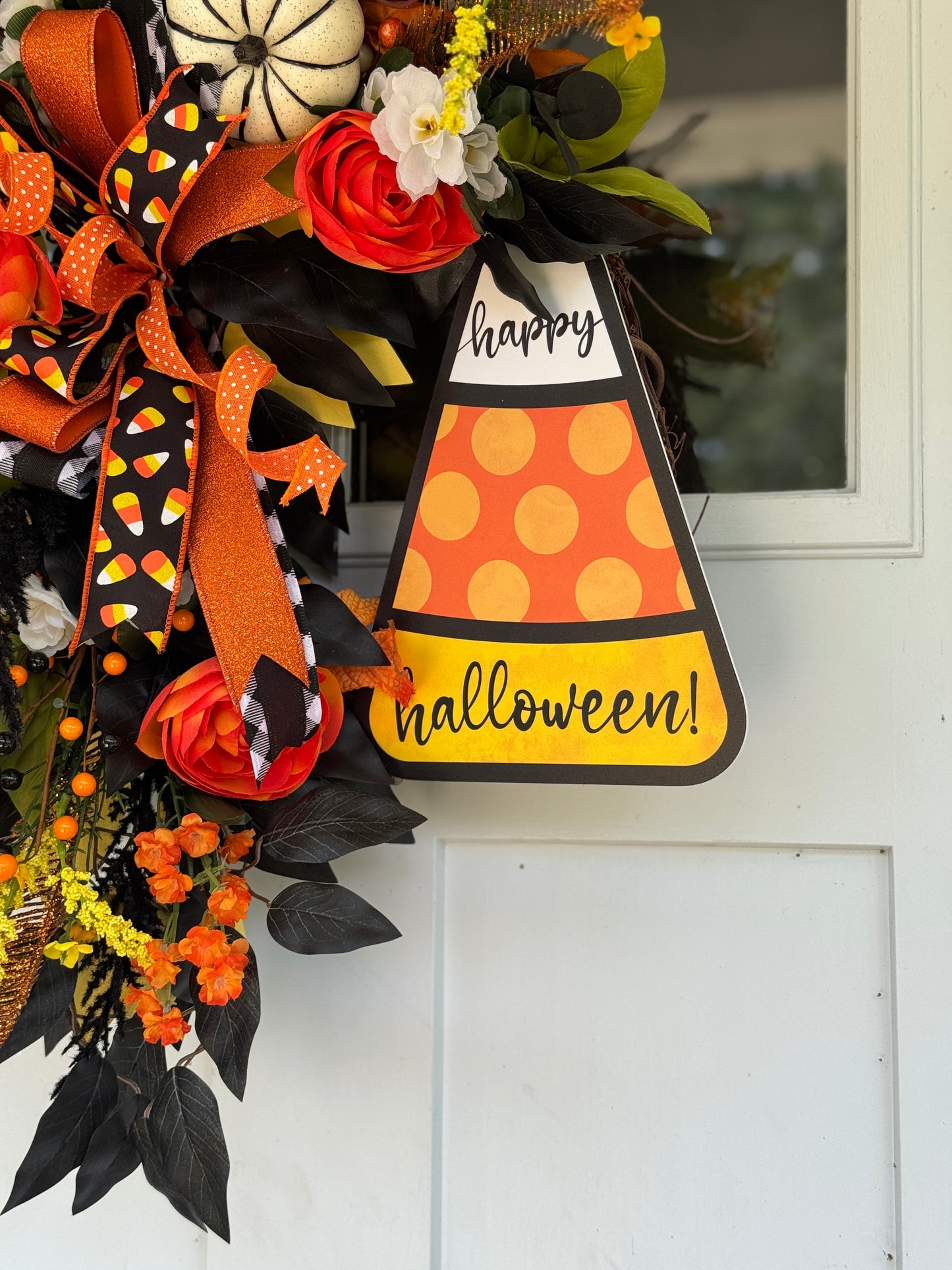 Festive Candy Corn Halloween Wreath
