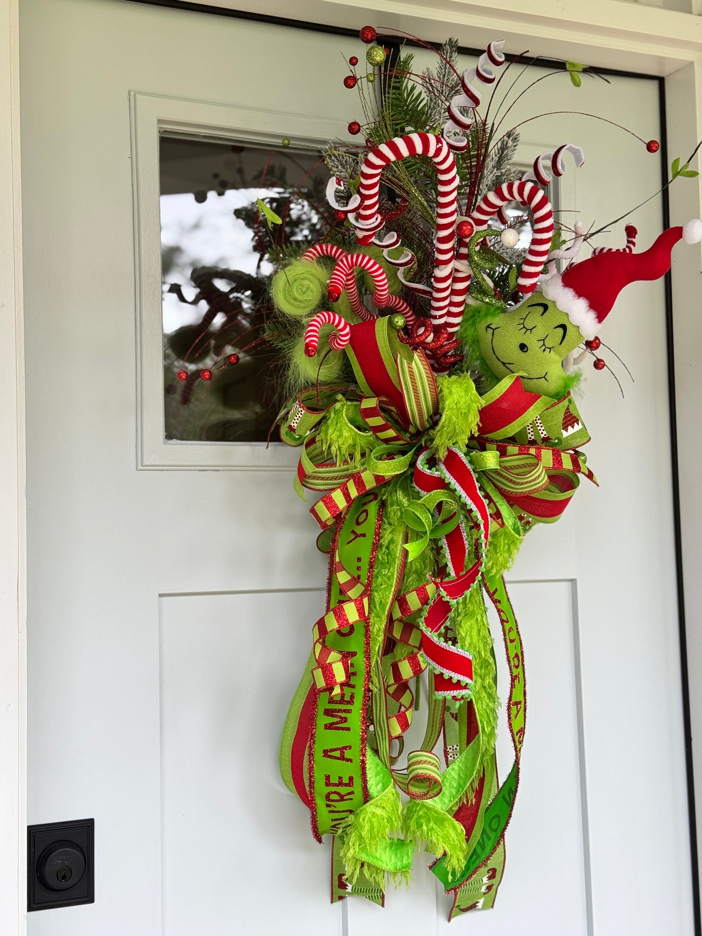 Vibrant Large Grinch Bow/Treetopper