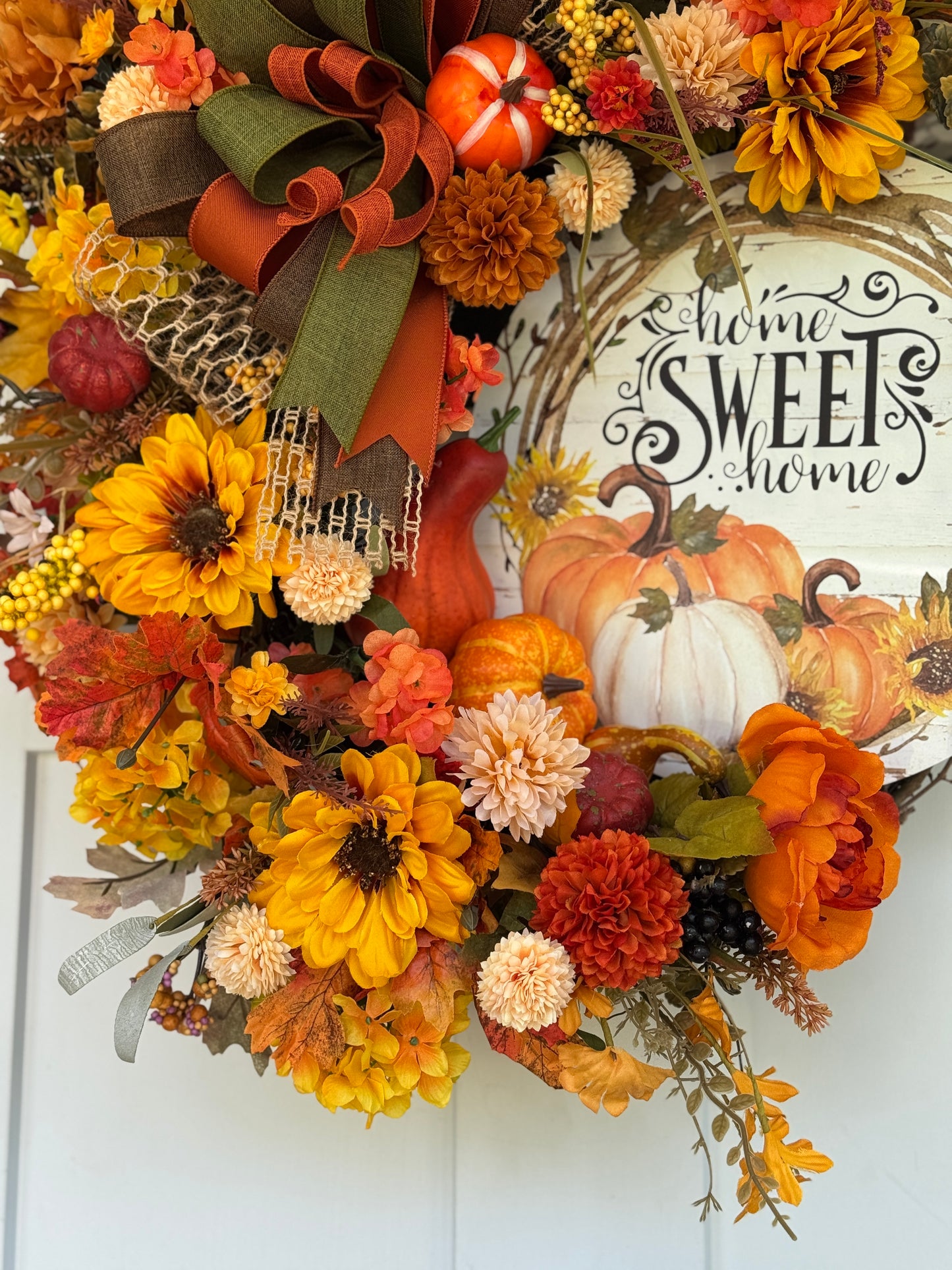 Autumn Harvest Home Sweet Home Wreath