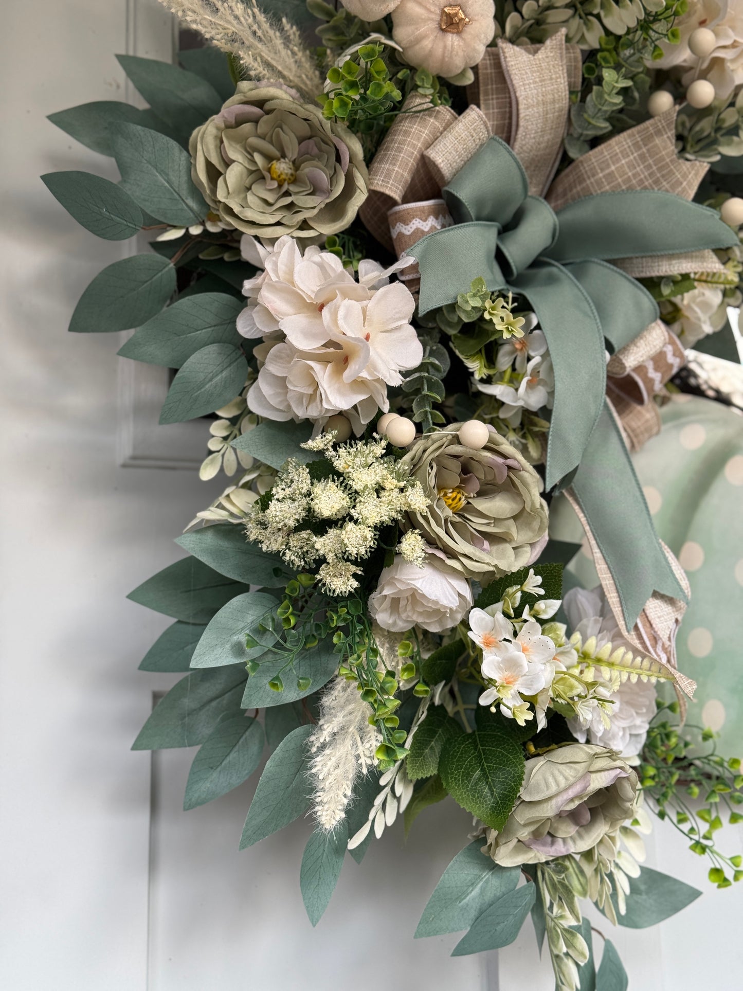 Elegant Sage and Cream Wreath