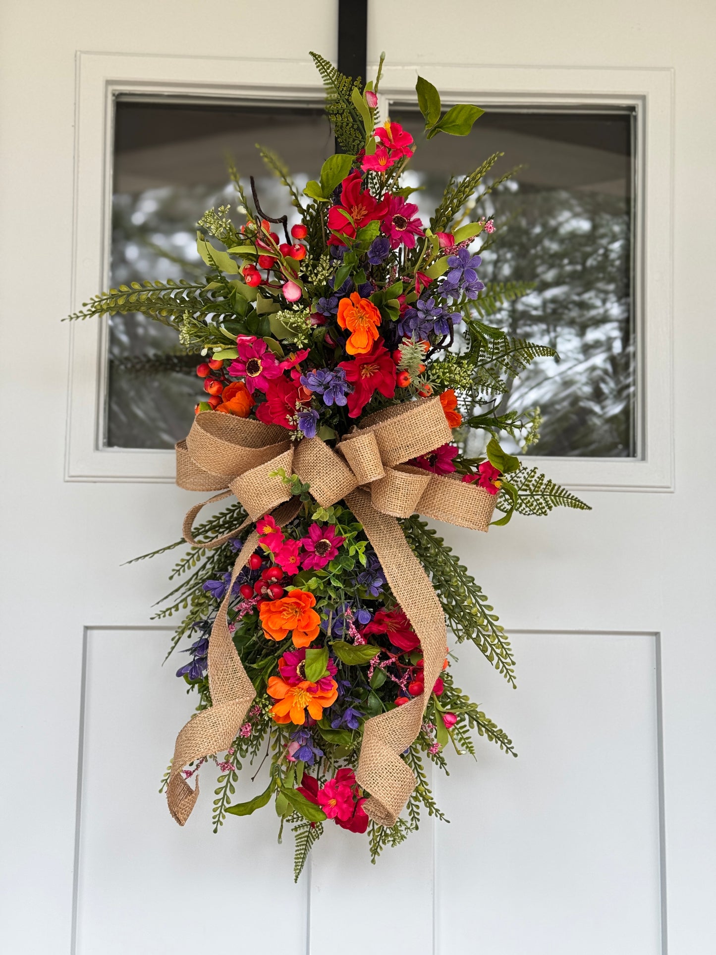 Vibrant Multi-color Floral Door Swag
