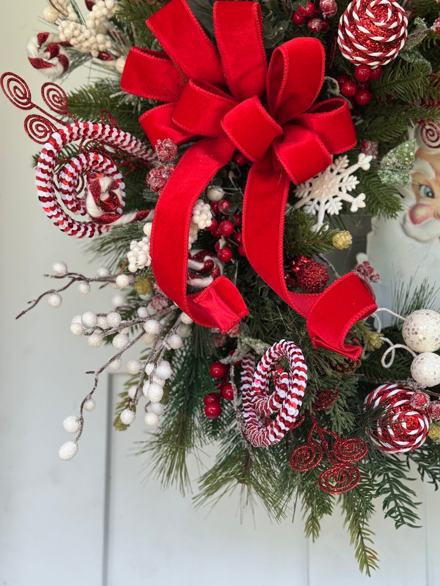 Winking Santa Holiday Wreath