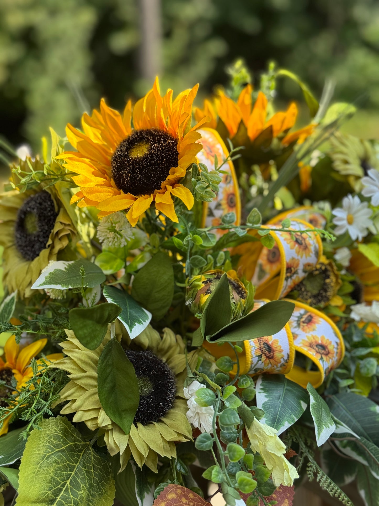 Sunflower and Greenery Fall Centerpiece/Arrangement