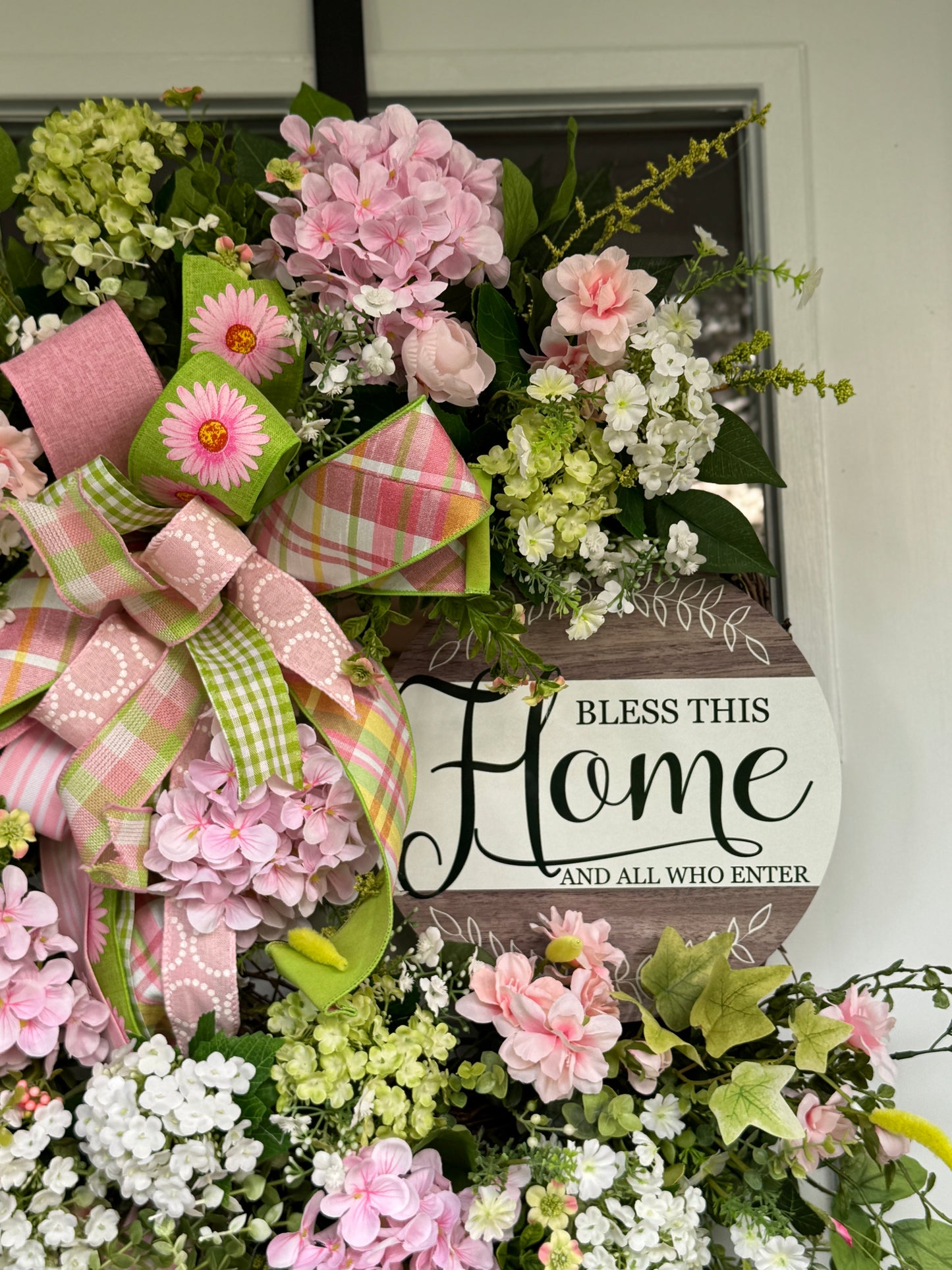 Pink Hydrangea Floral Wreath