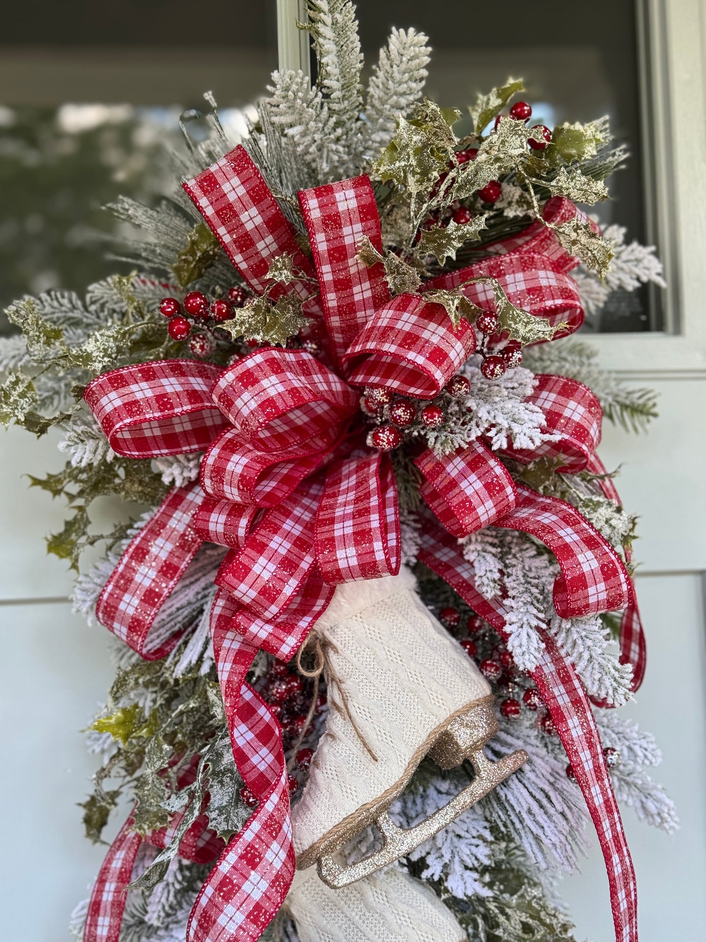 Winter Ice Skates Door Wreath