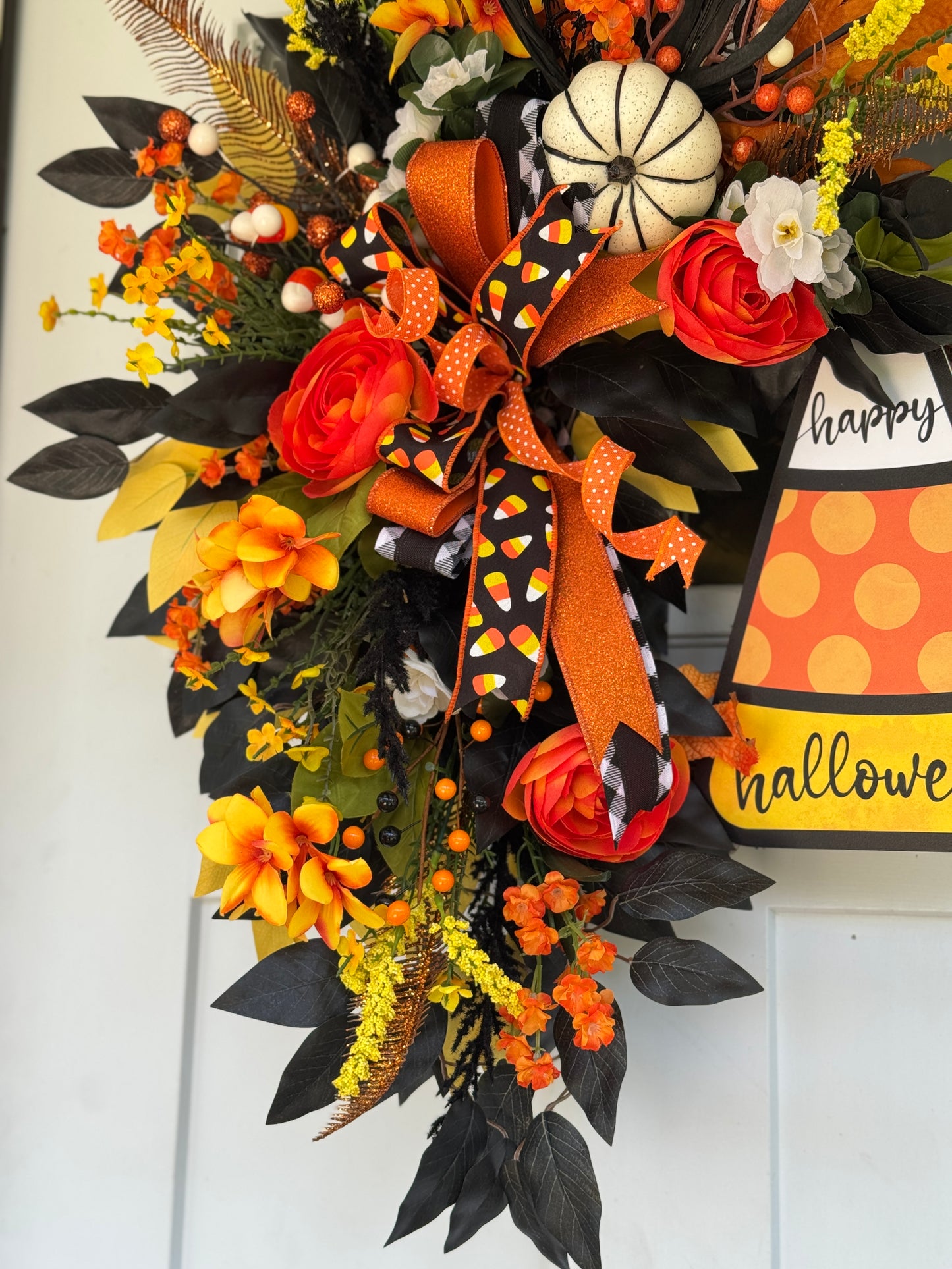 Festive Candy Corn Halloween Wreath