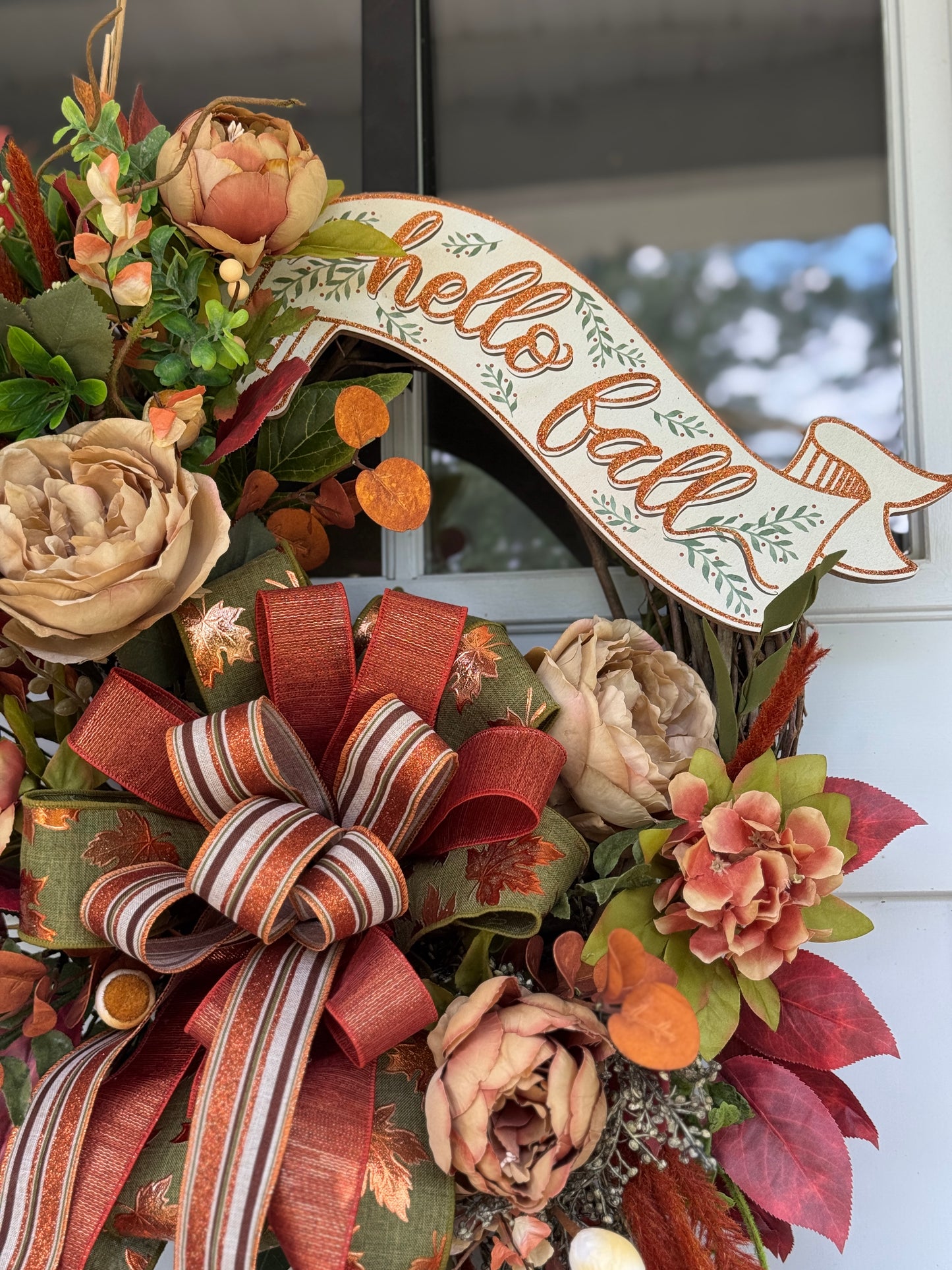 Copper Tones Hello Fall Wreath