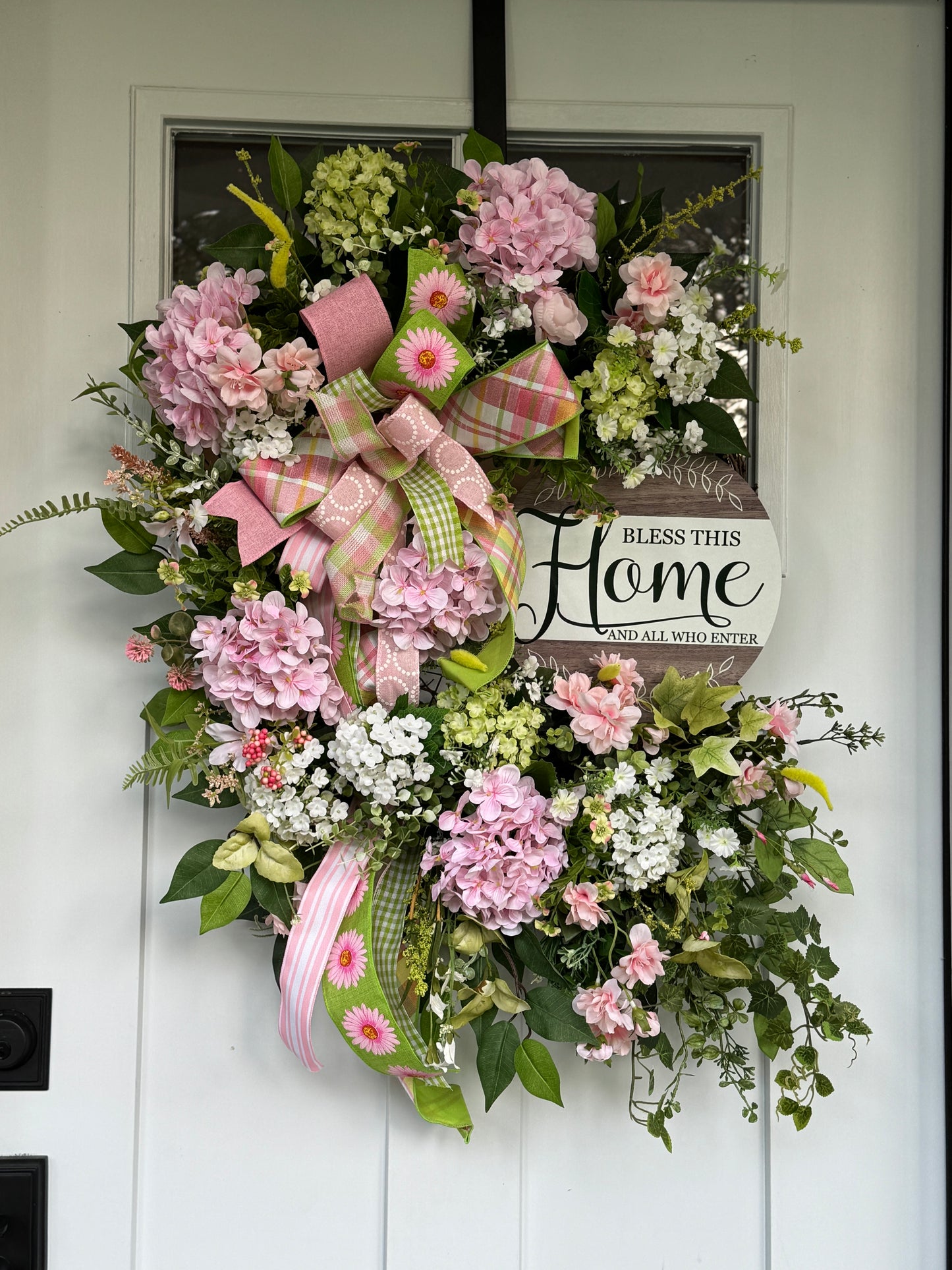 Pink Hydrangea Floral Wreath