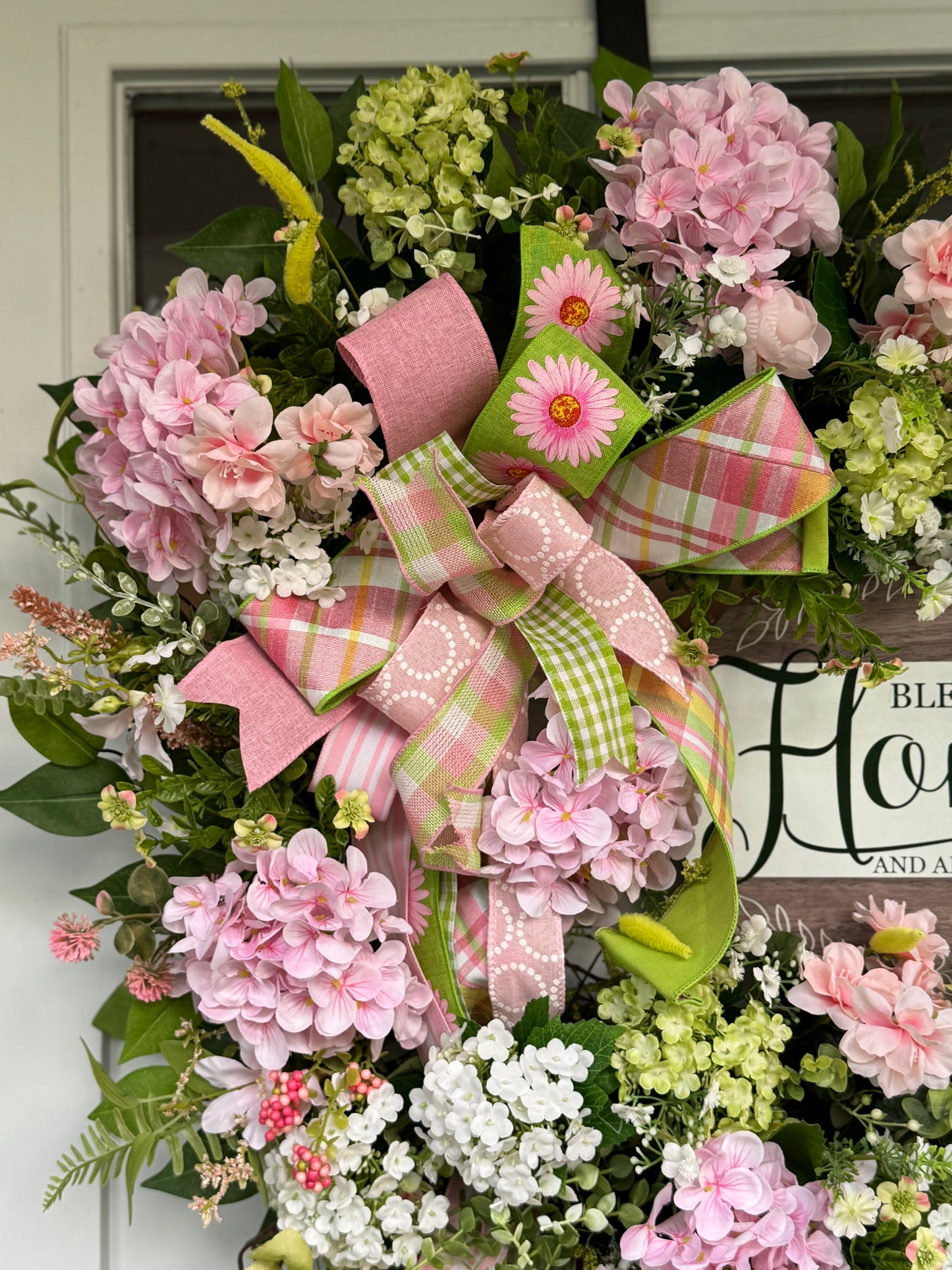 Pink Hydrangea Floral Wreath
