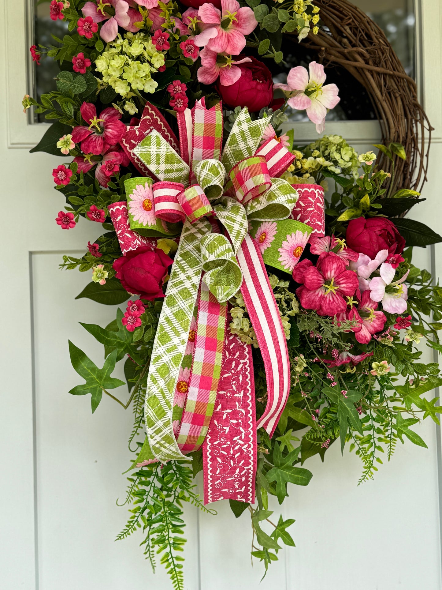 Stunning Pink and Green Floral Wreath