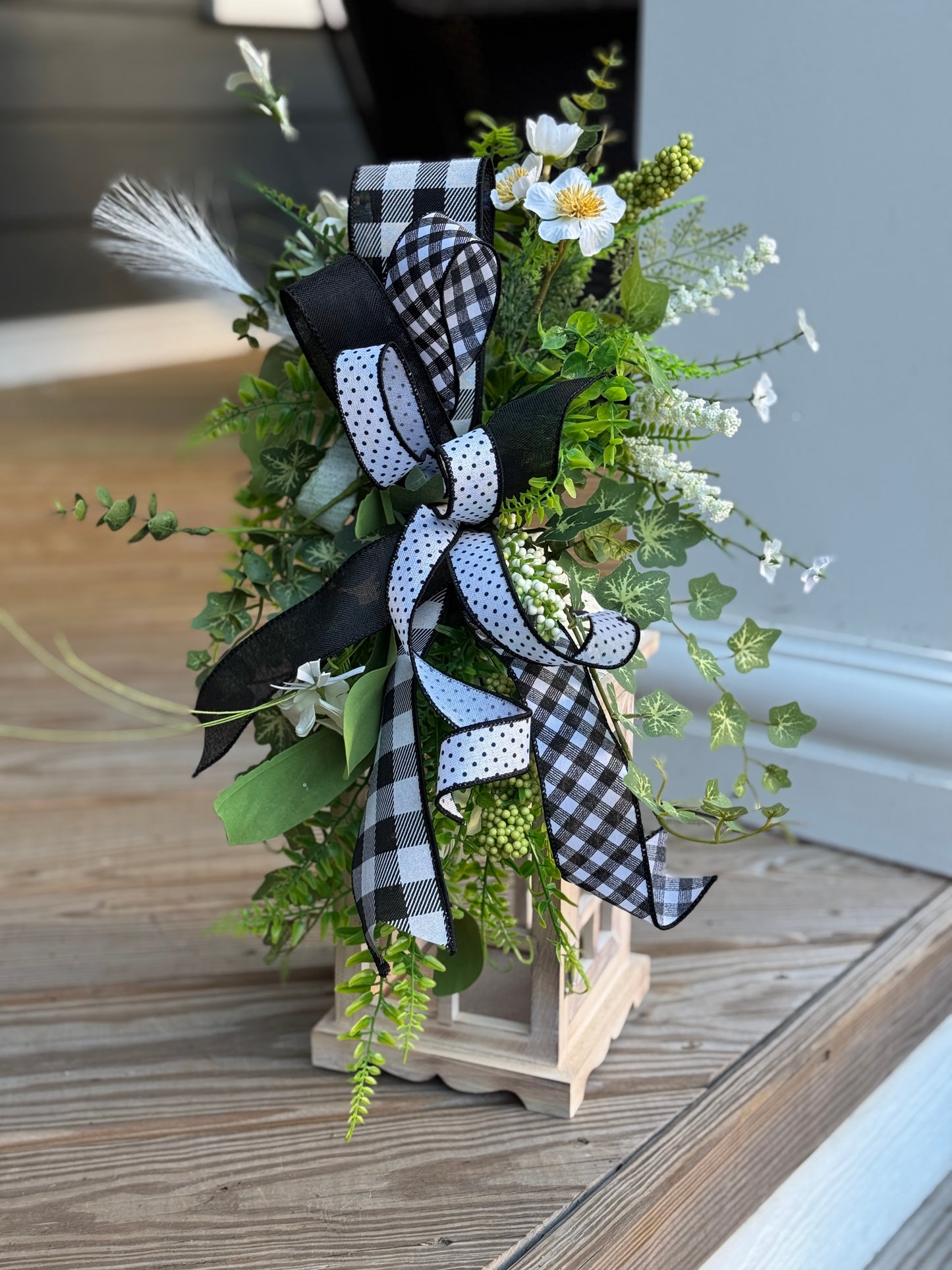 Rustic Lantern with Greenery Decor