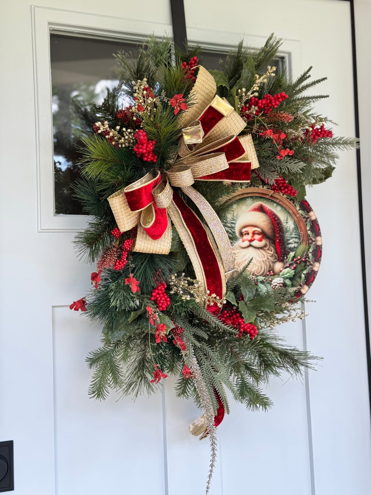 Vintage Inspired Santa Holiday Wreath