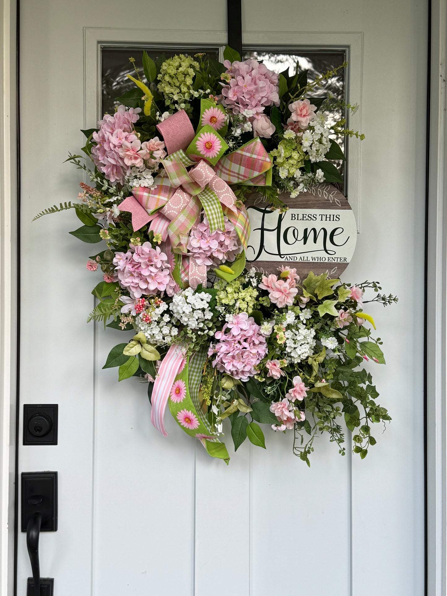 Pink Hydrangea Floral Wreath