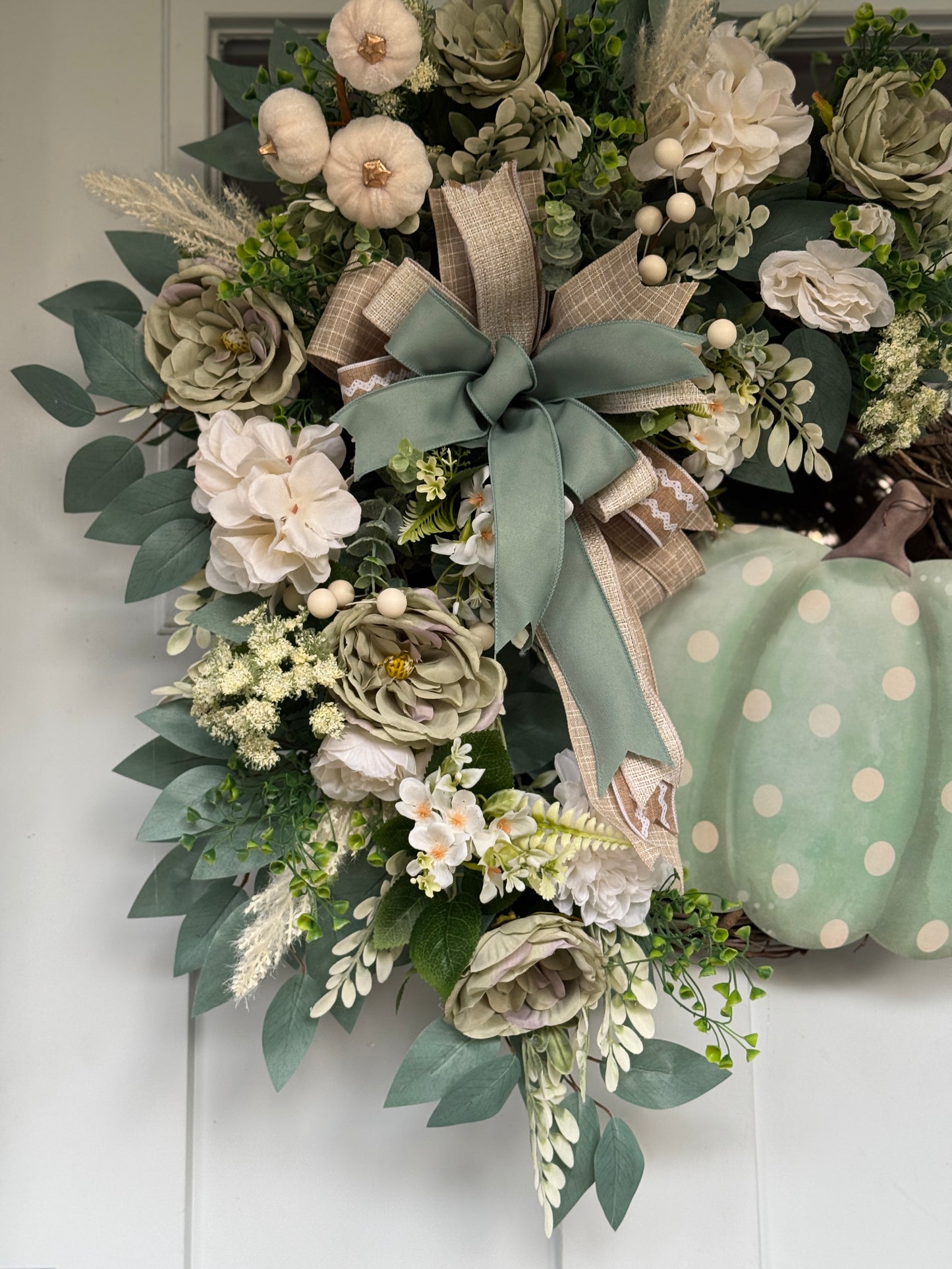 Elegant Sage and Cream Wreath