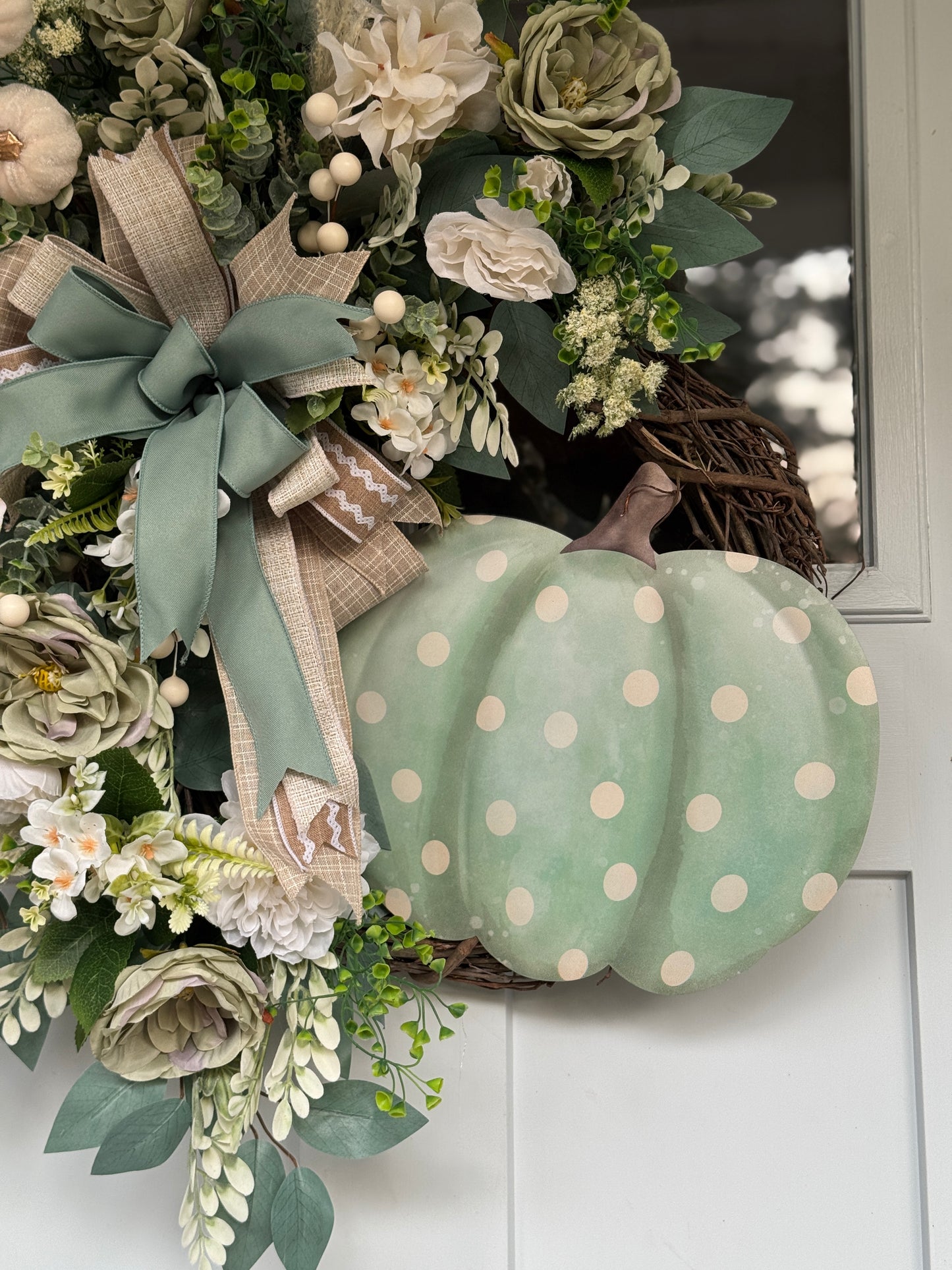 Elegant Sage and Cream Wreath