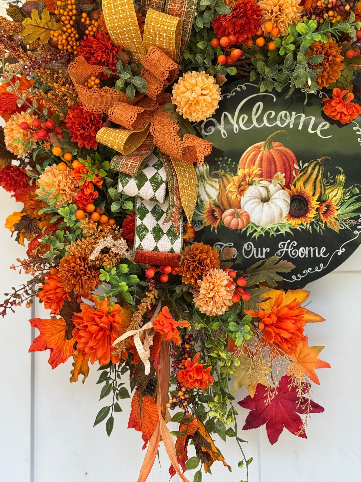 Welcome To Our Home Autumn Harvest Wreath