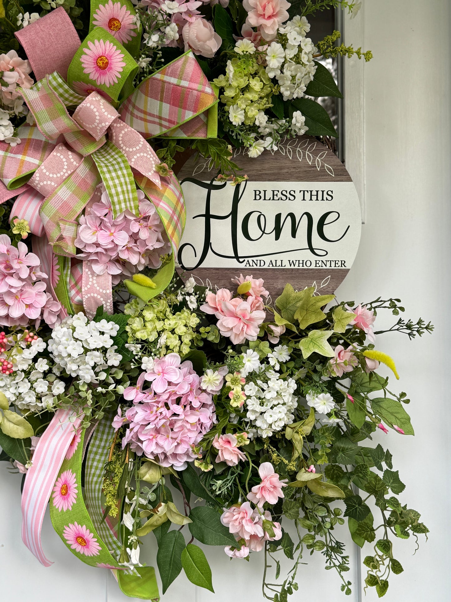 Pink Hydrangea Floral Wreath