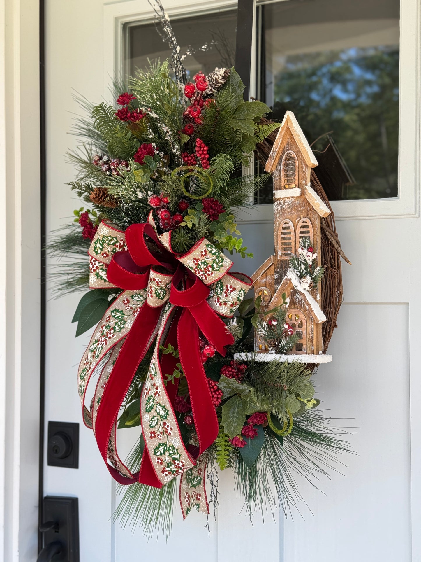 Large Rustic Church Winter/Holiday Wreath