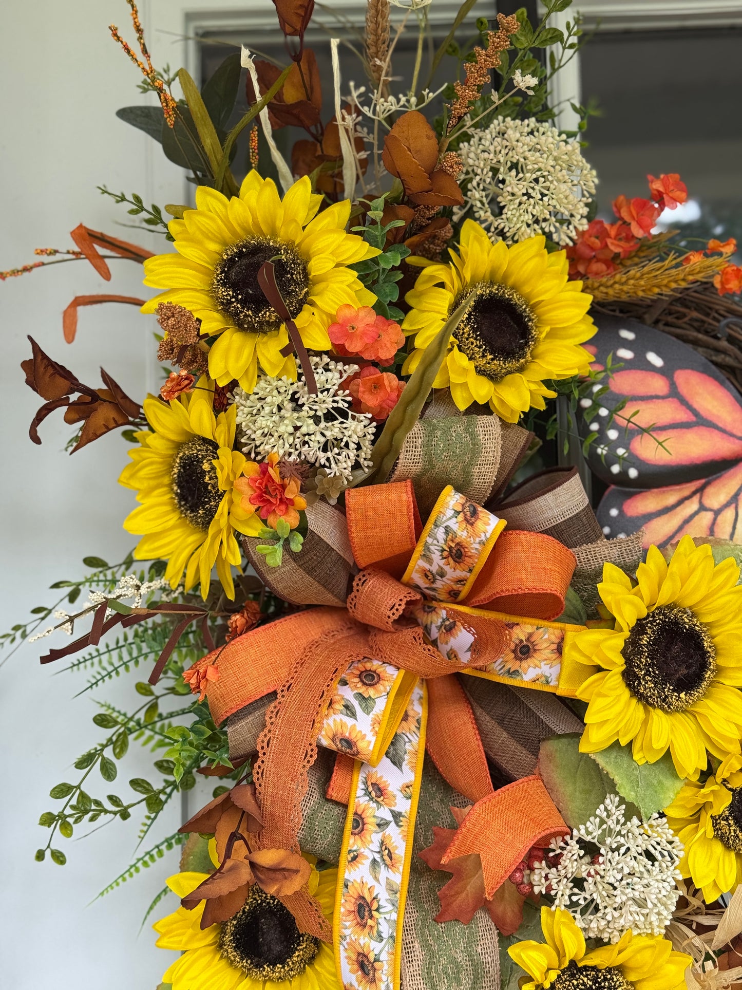 Sunflower and Butterfly Wreath