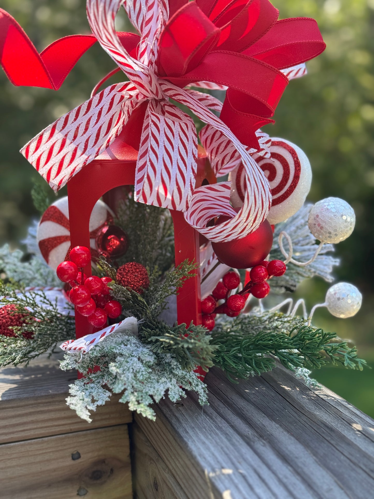 Peppermint Lantern Winter/Holiday