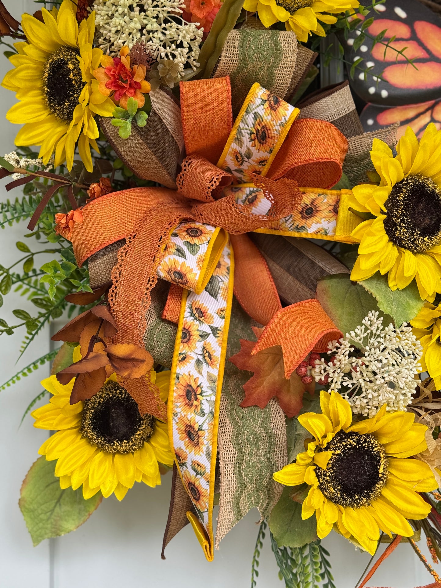 Sunflower and Butterfly Wreath