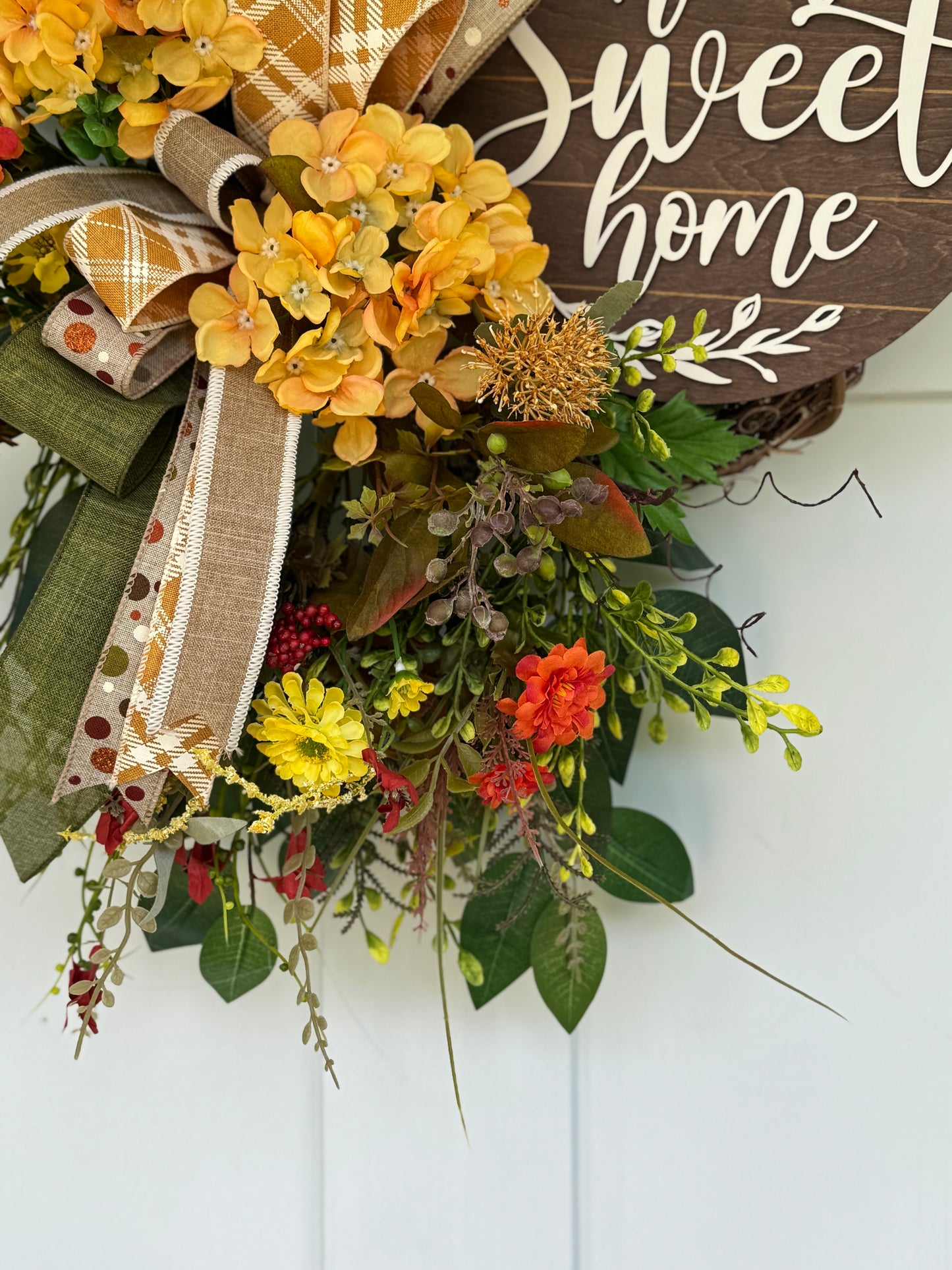 Fall Home Sweet Home Floral Wreath