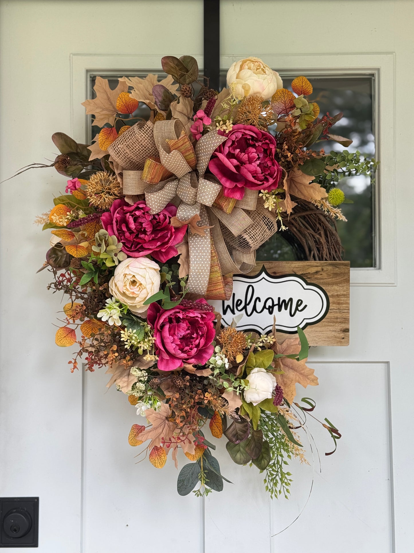 Pink and Cream Floral Welcome Wreath