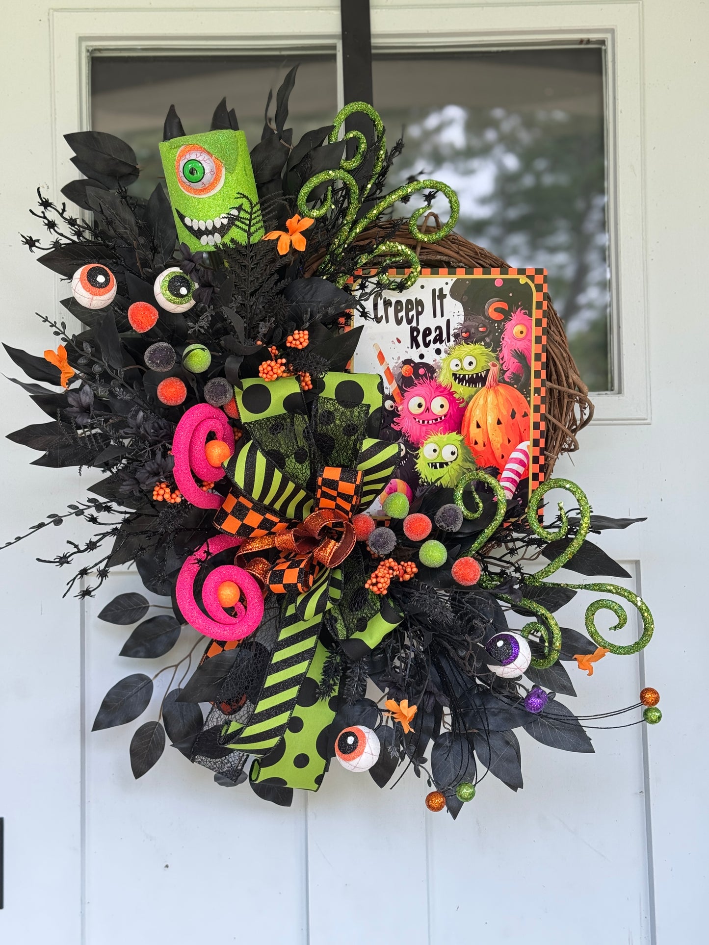 Creep It Real Halloween Monster Wreath