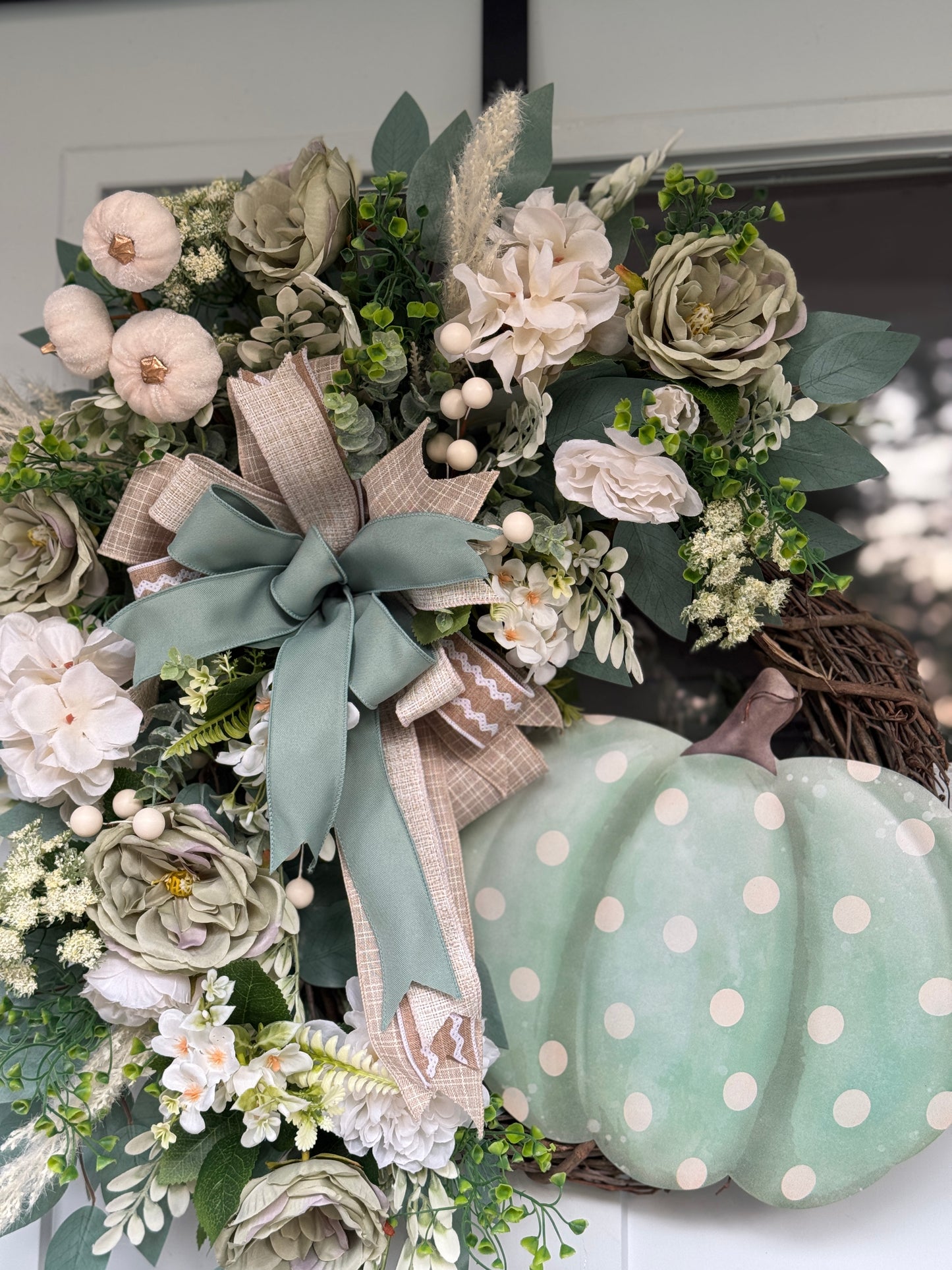 Elegant Sage and Cream Wreath