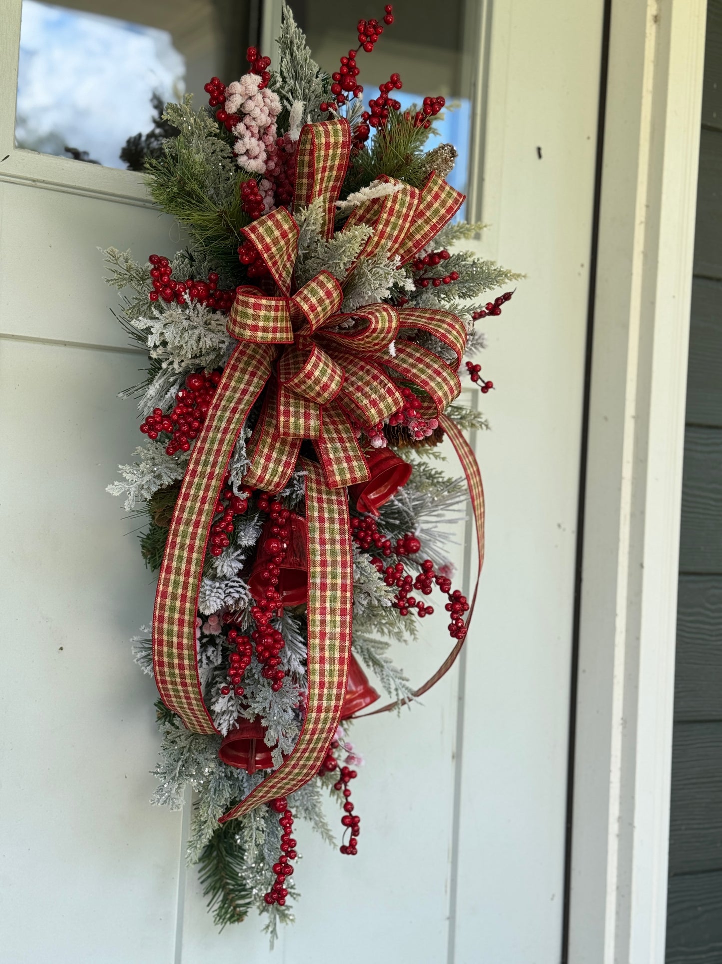 Primitive Bell Winter/Holiday Teardrop Wreath
