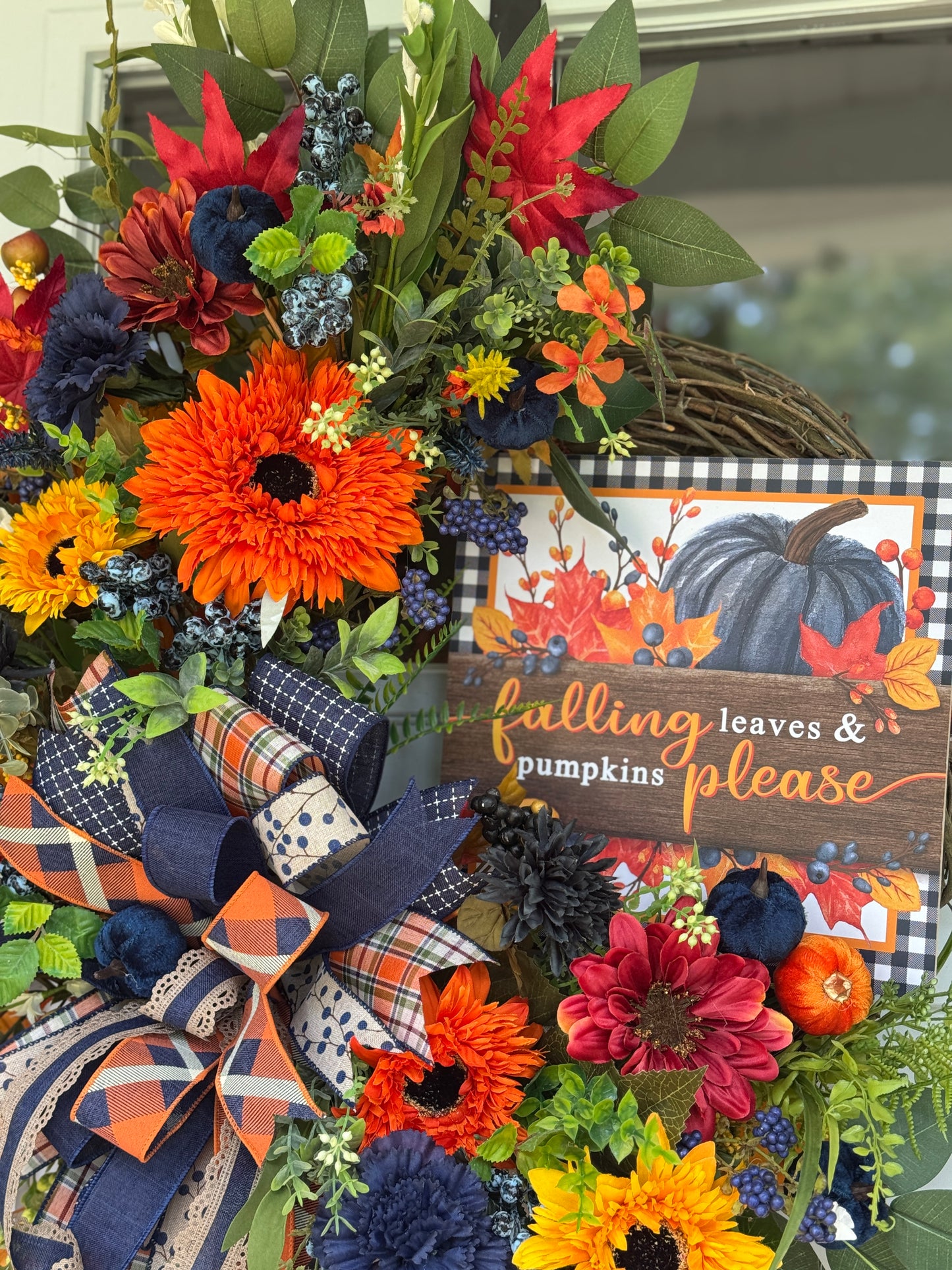 Falling Leaves Autumn Wreath