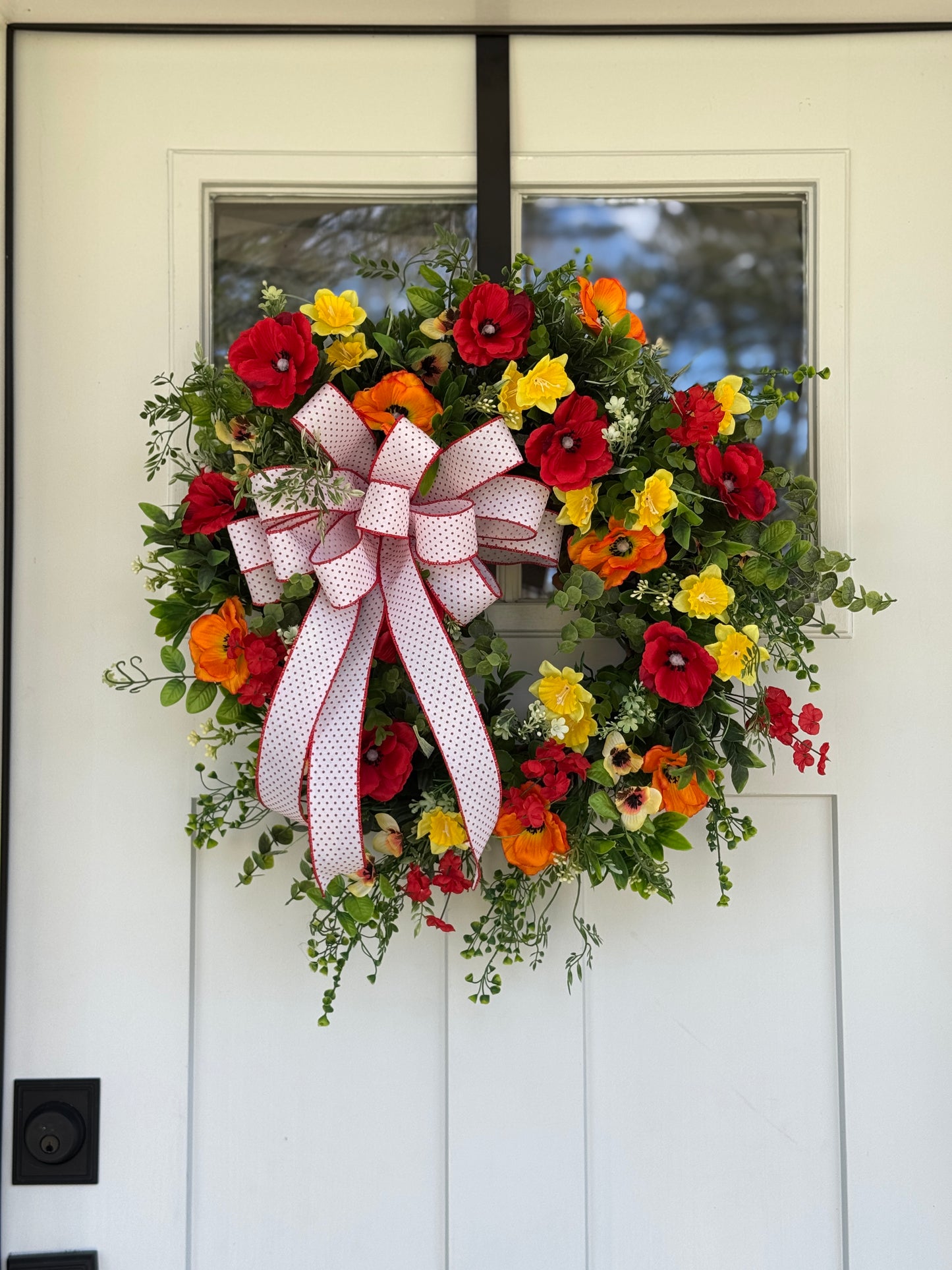Red, Yellow, and Orange Poppy Wreath