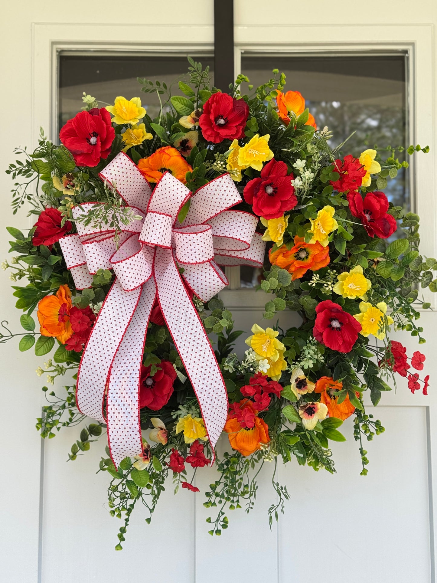Red, Yellow, and Orange Poppy Wreath