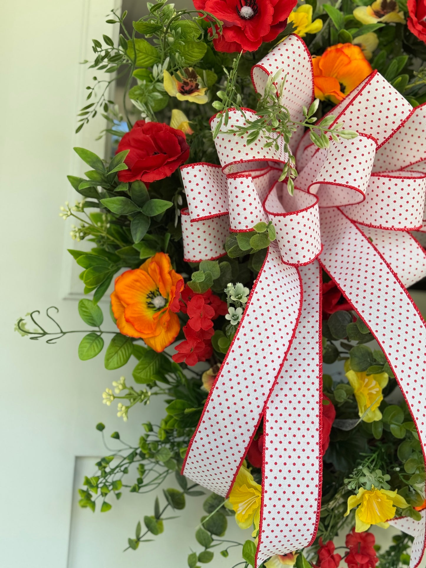 Red, Yellow, and Orange Poppy Wreath