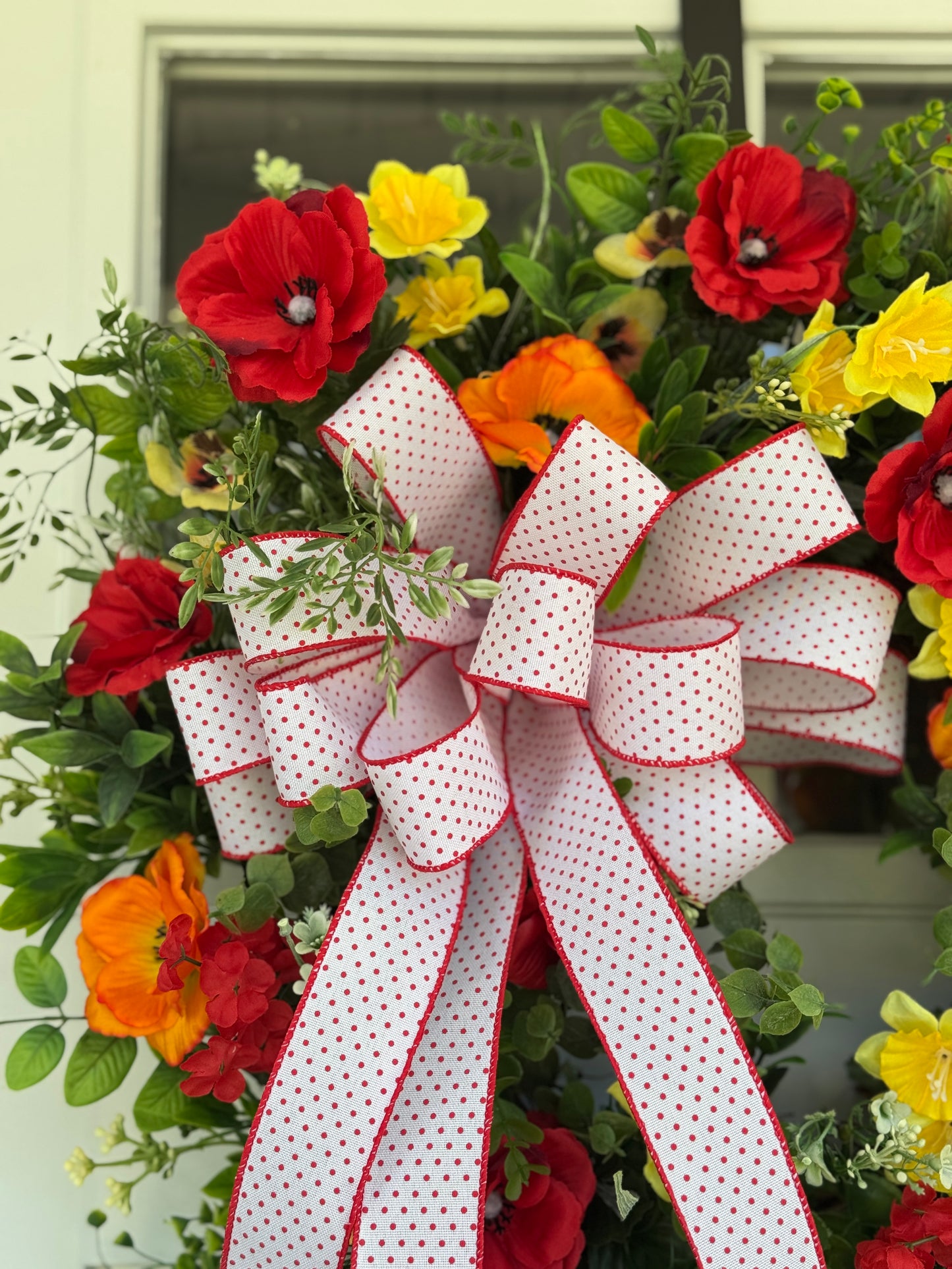 Red, Yellow, and Orange Poppy Wreath