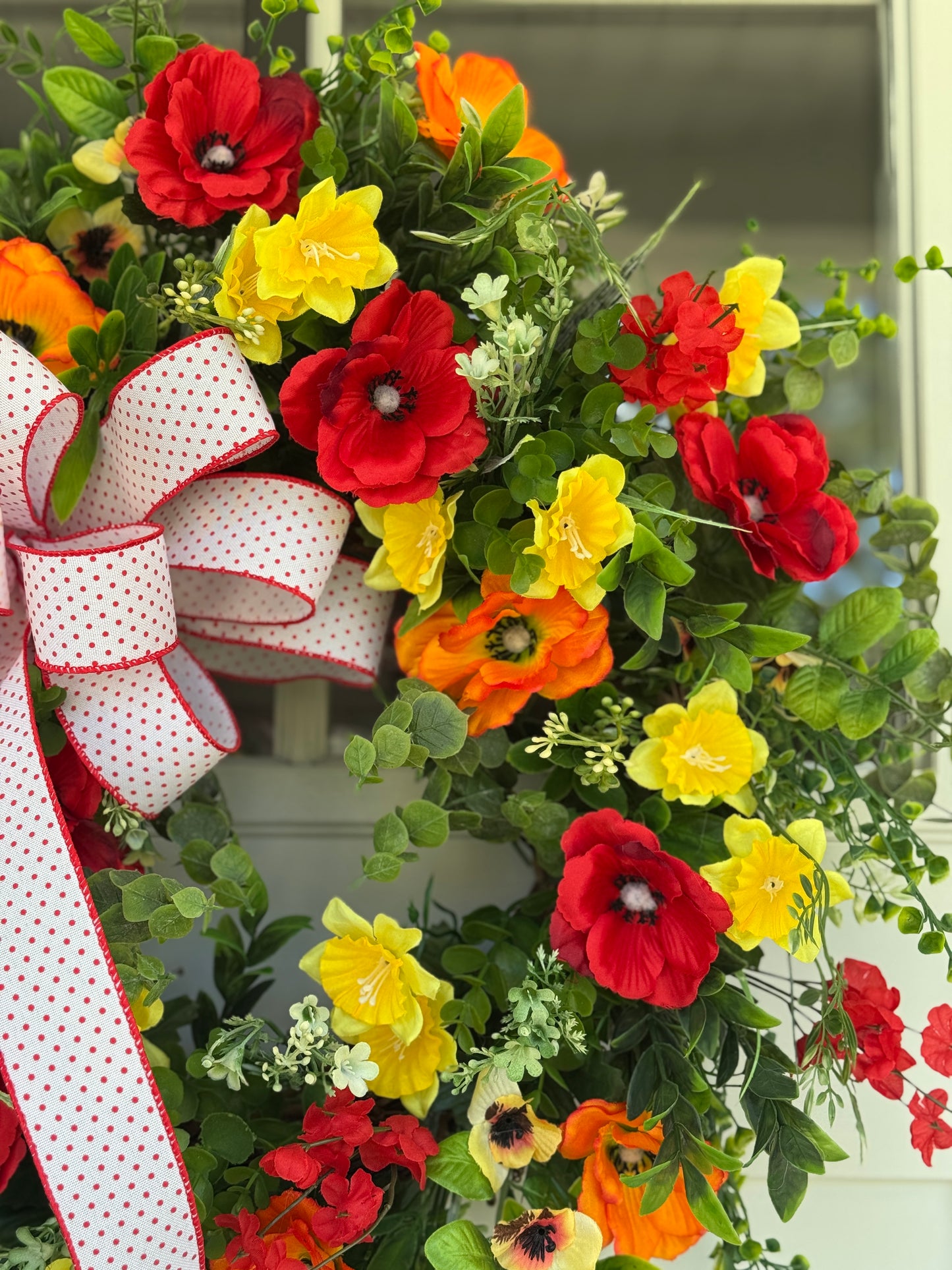 Red, Yellow, and Orange Poppy Wreath