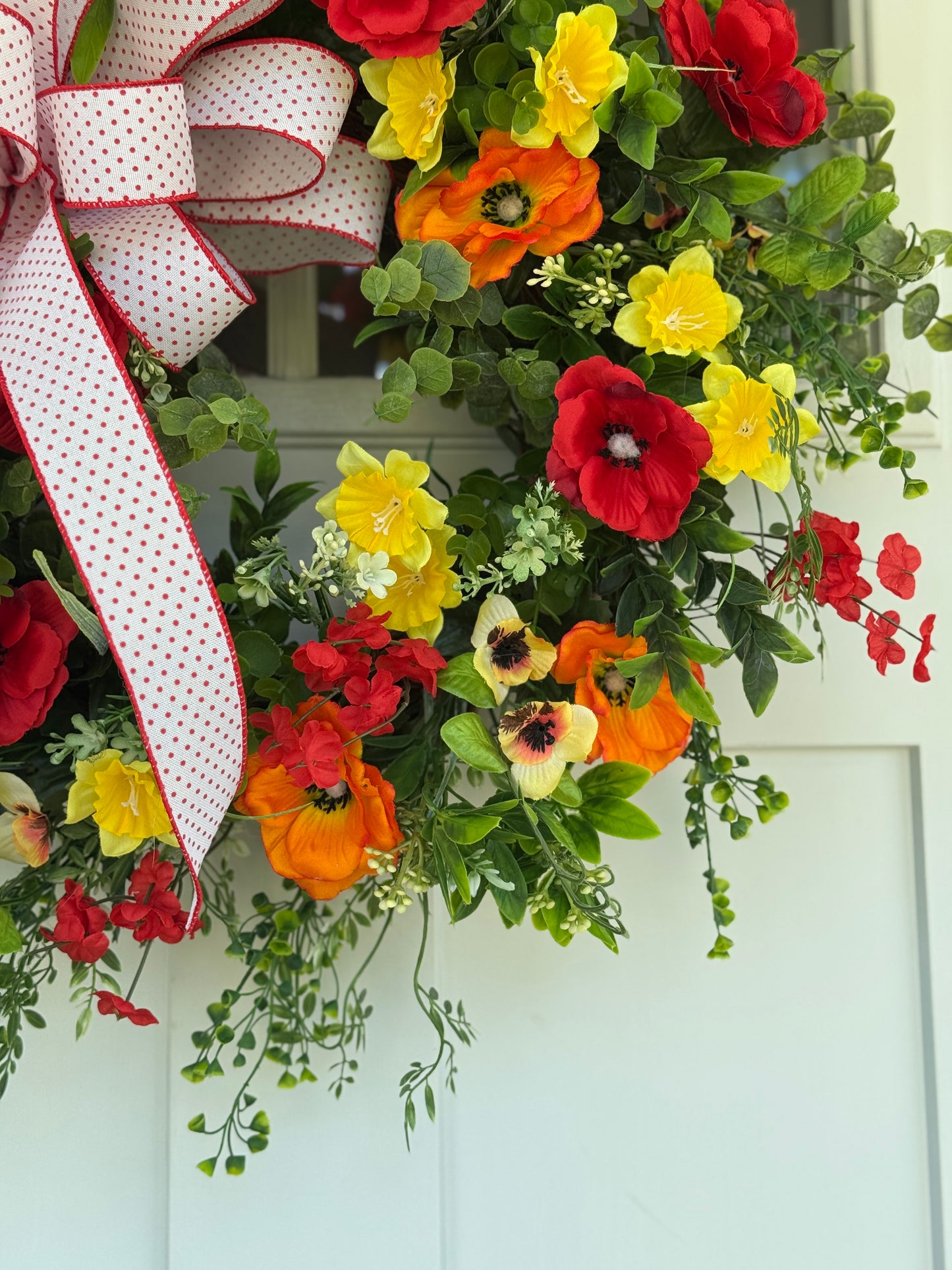Red, Yellow, and Orange Poppy Wreath