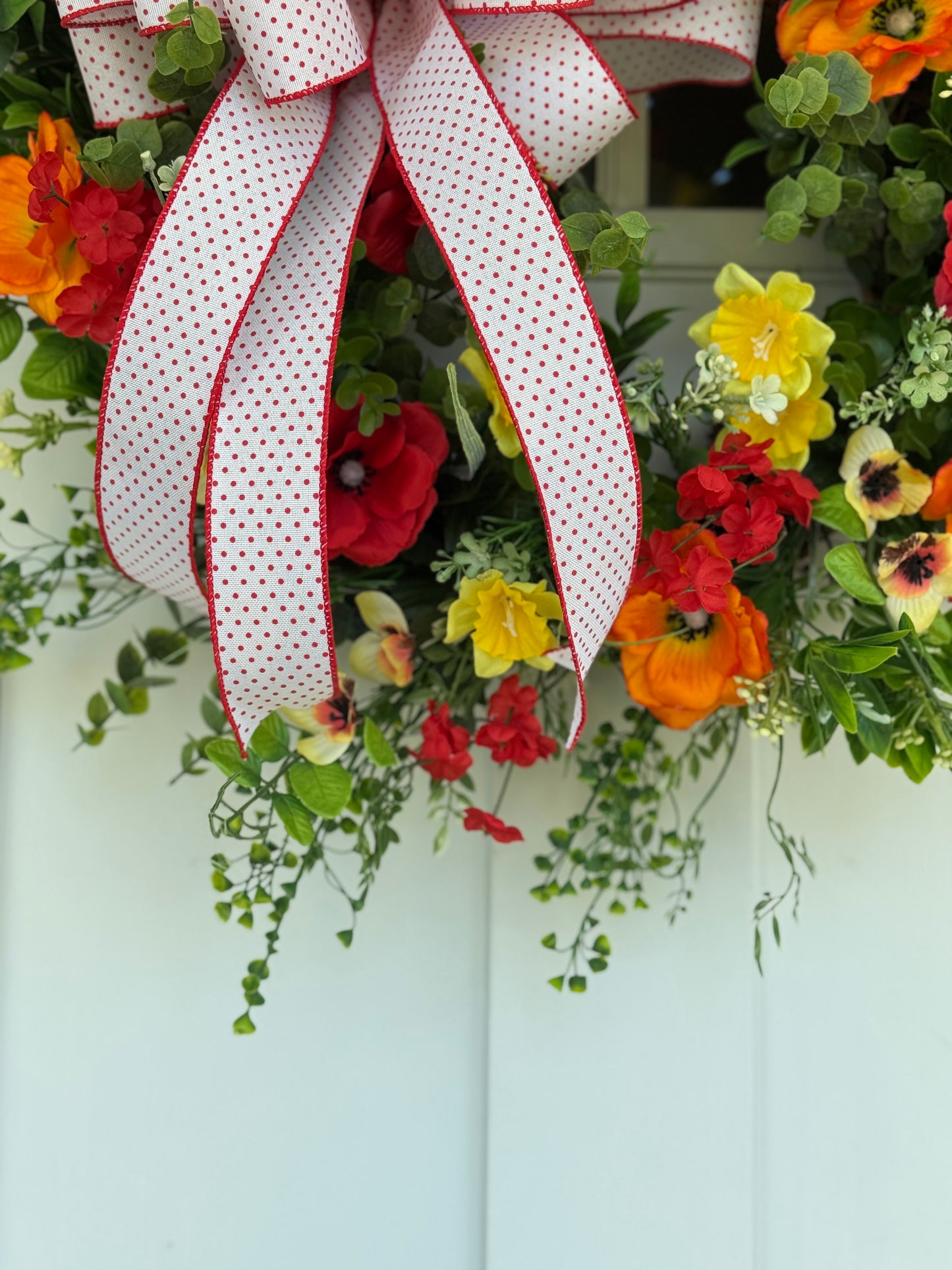 Red, Yellow, and Orange Poppy Wreath