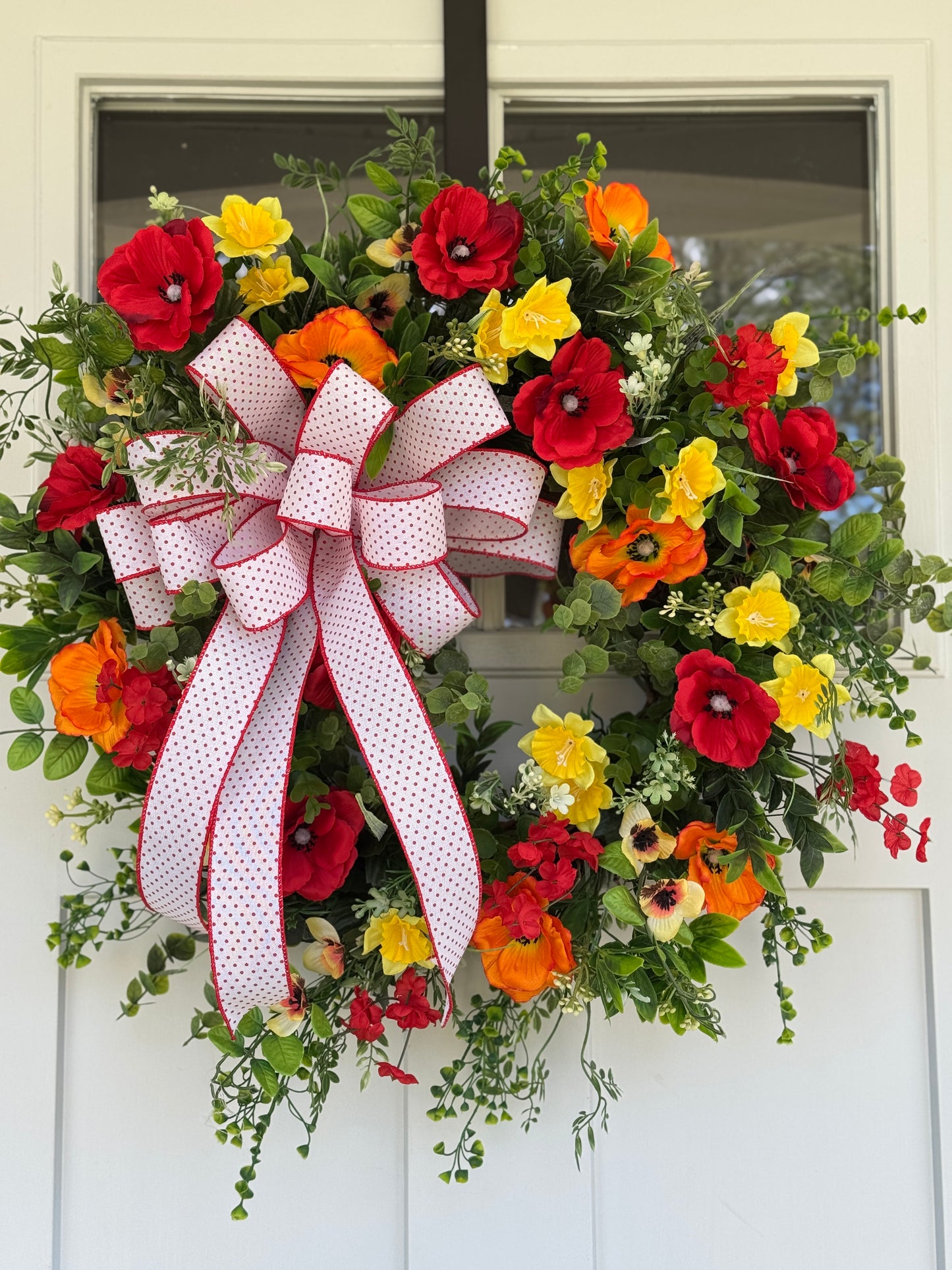 Red, Yellow, and Orange Poppy Wreath