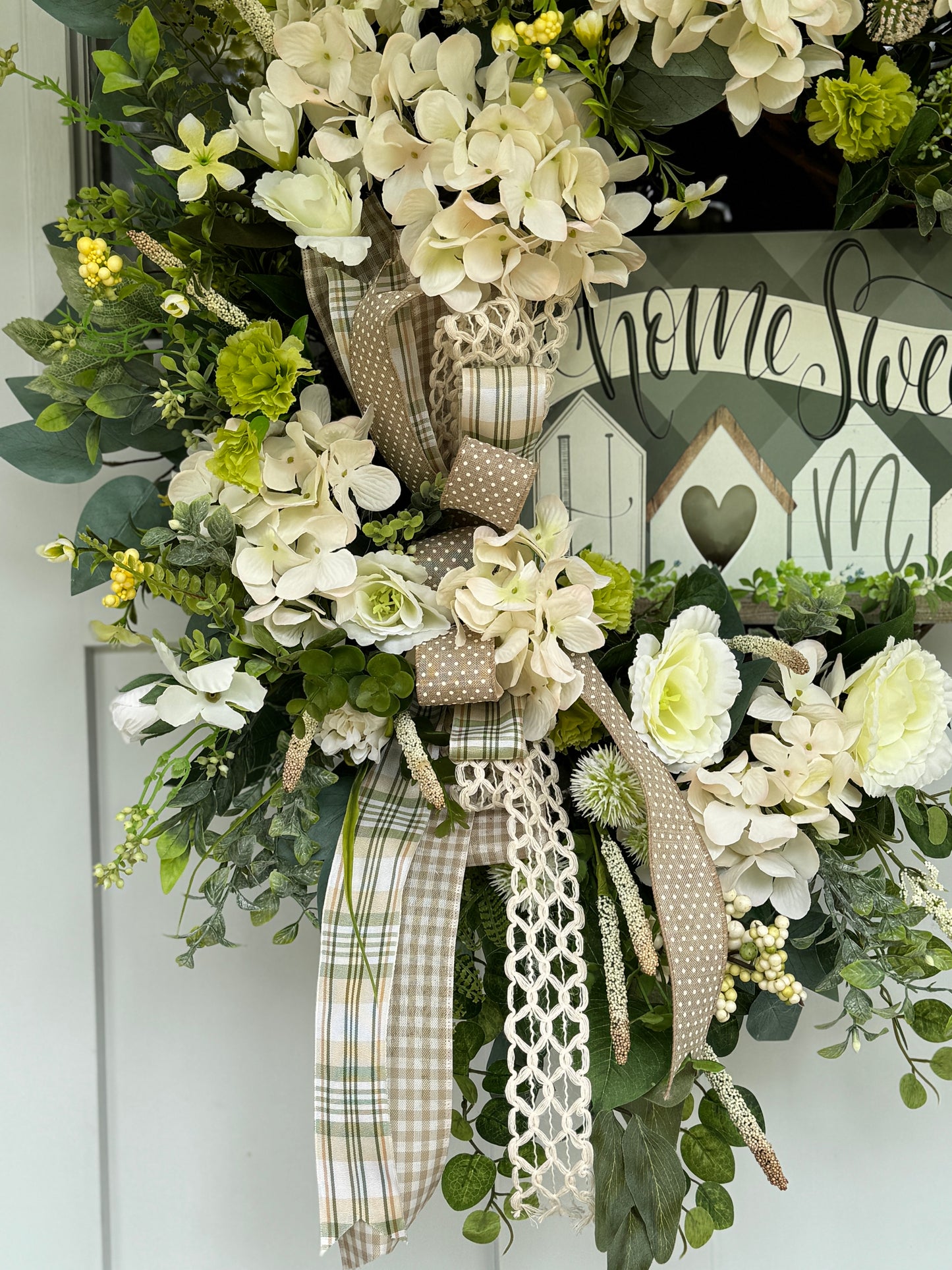Hydrangea Home Sweet Home Wreath