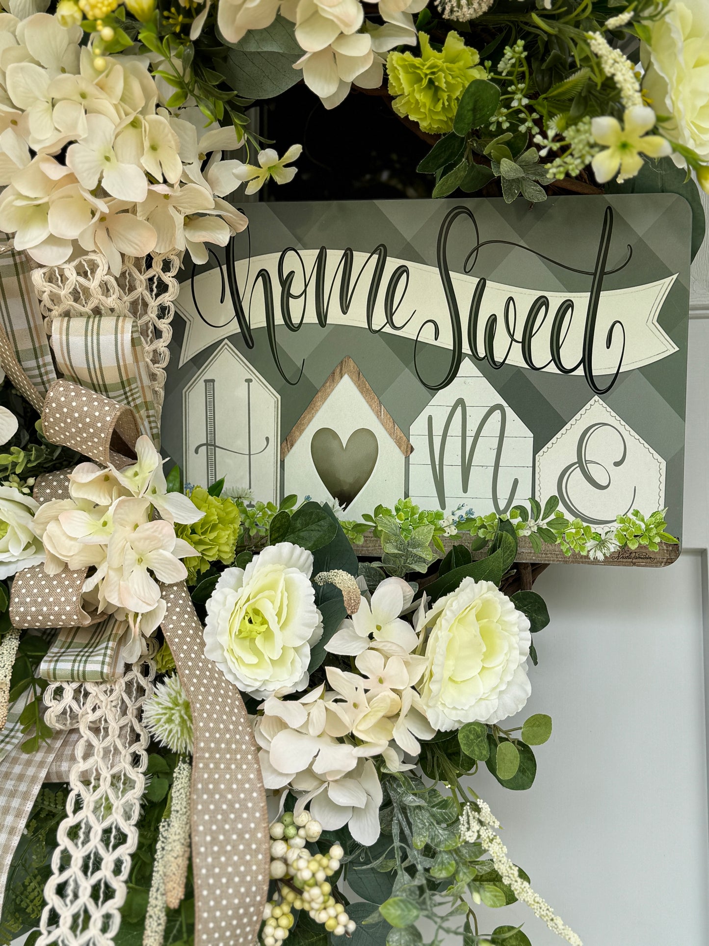 Hydrangea Home Sweet Home Wreath