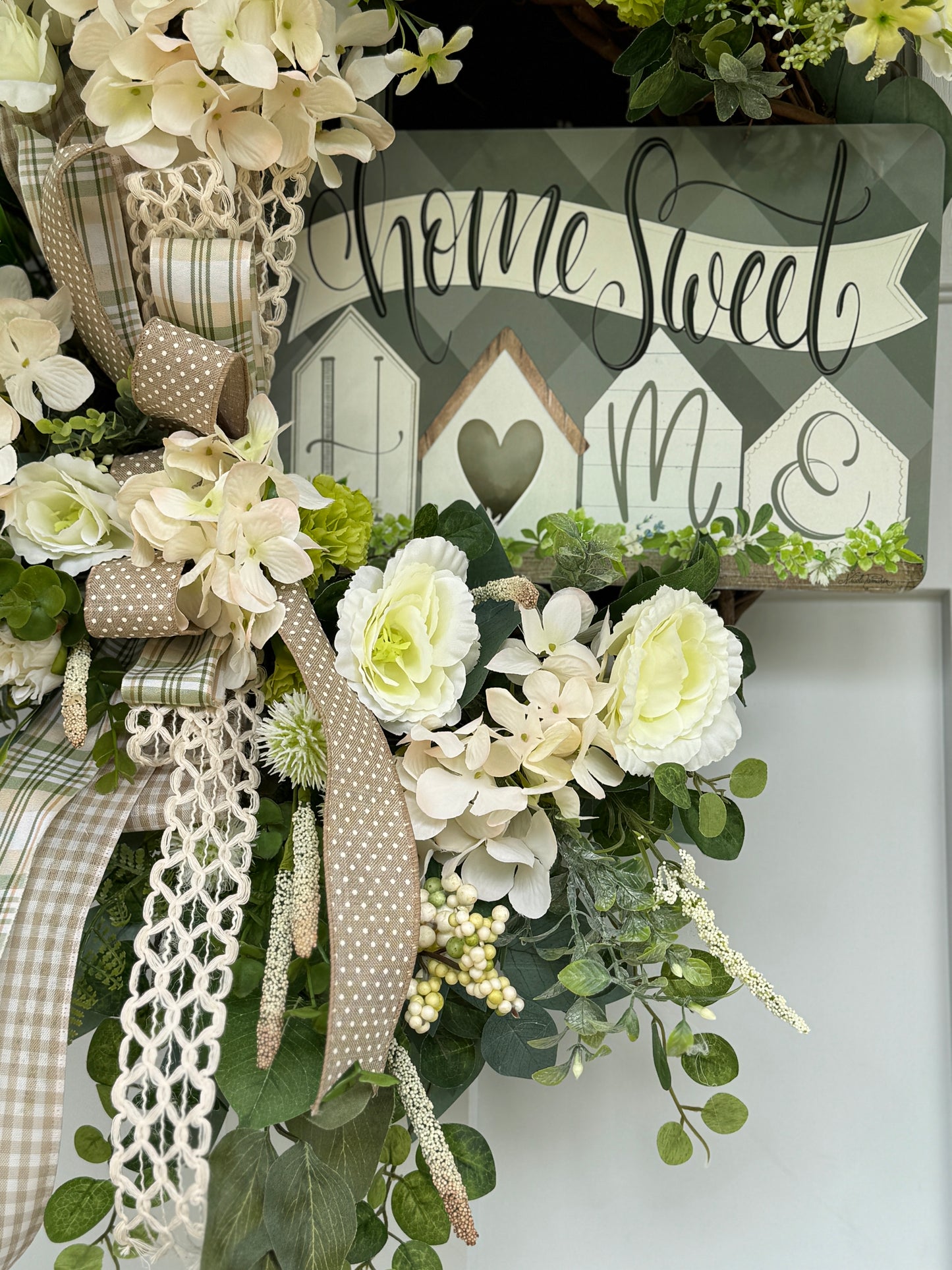Hydrangea Home Sweet Home Wreath