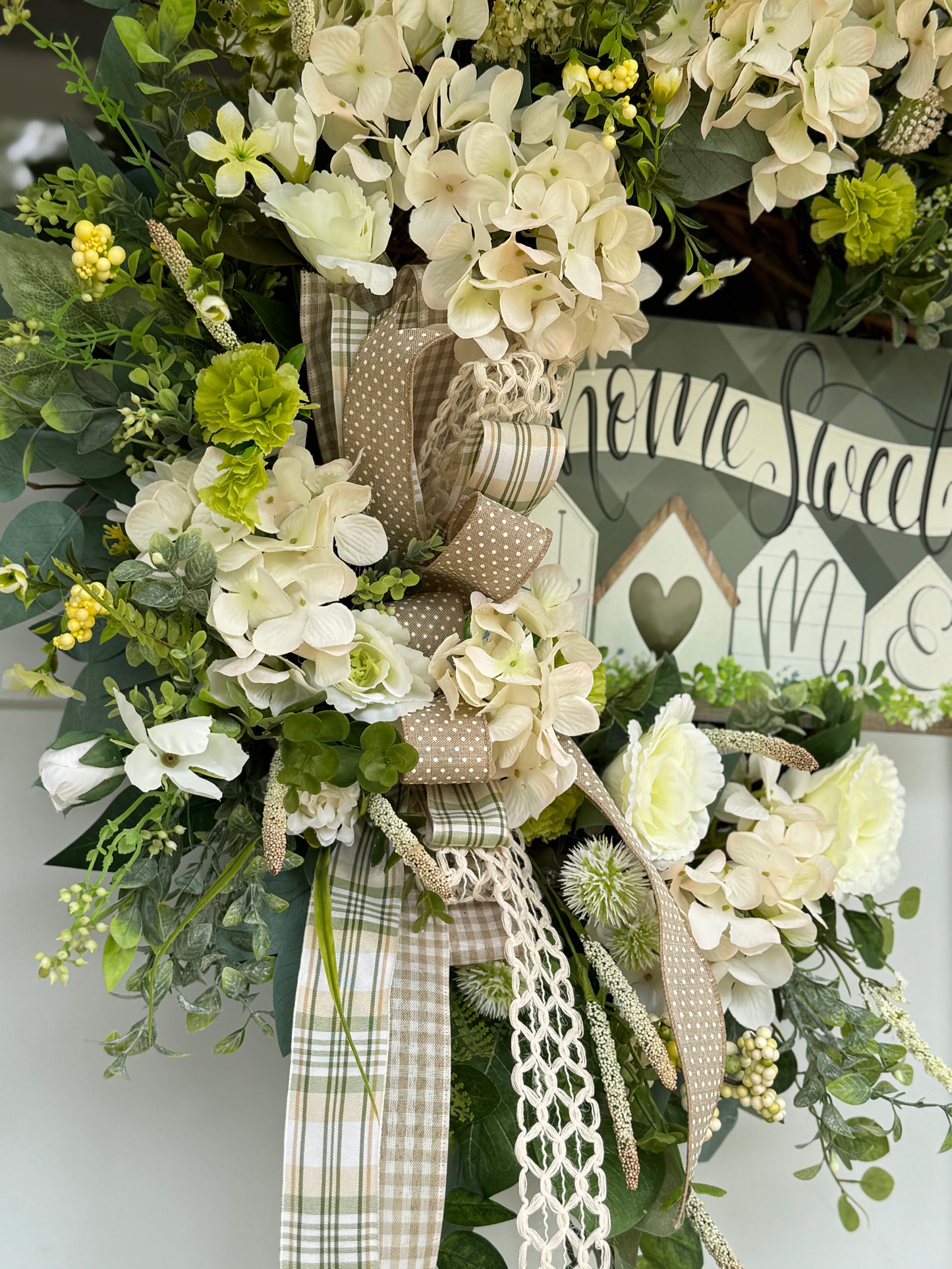 Hydrangea Home Sweet Home Wreath