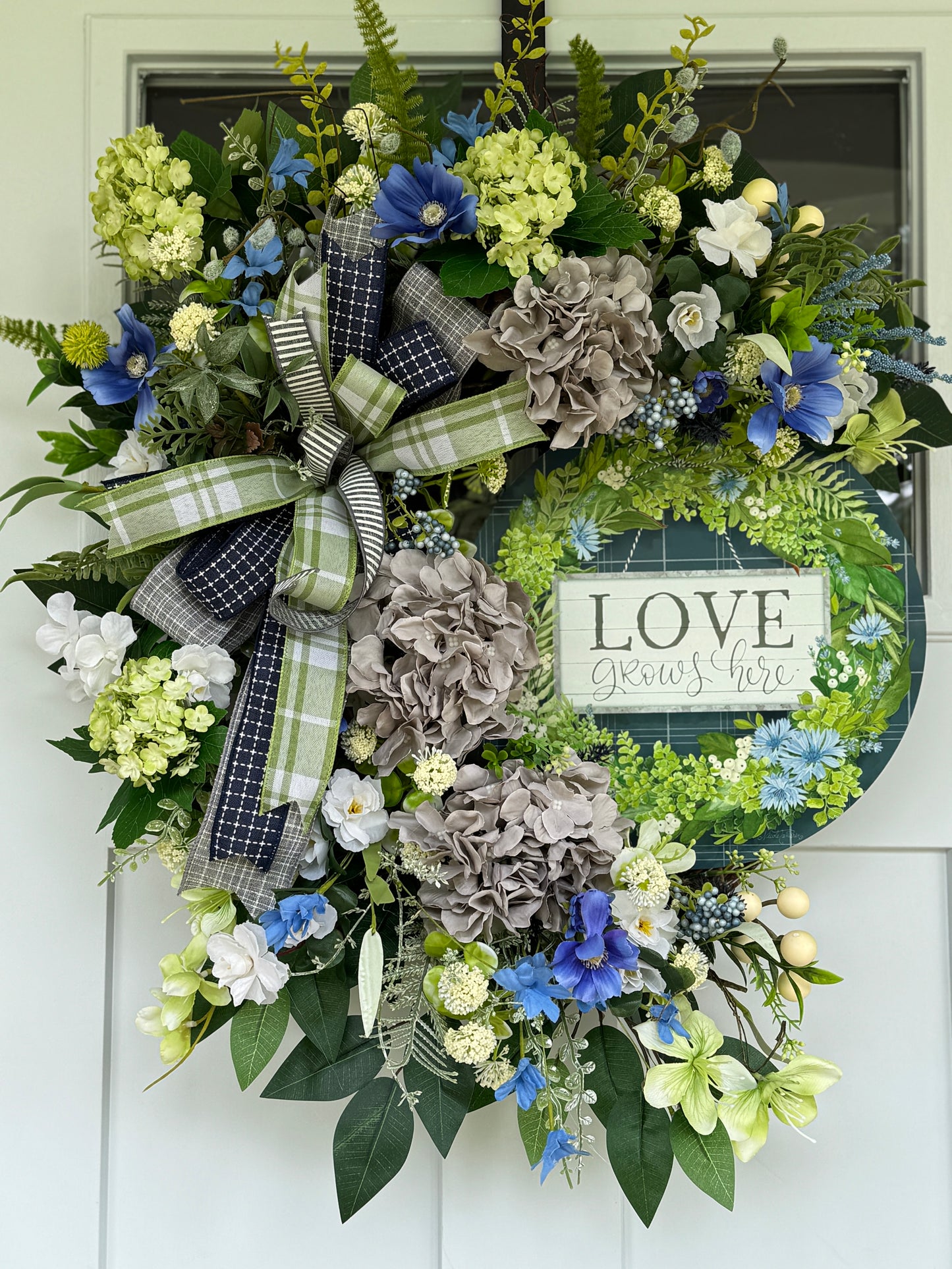 Hydrangea Love Grows Here Wreath