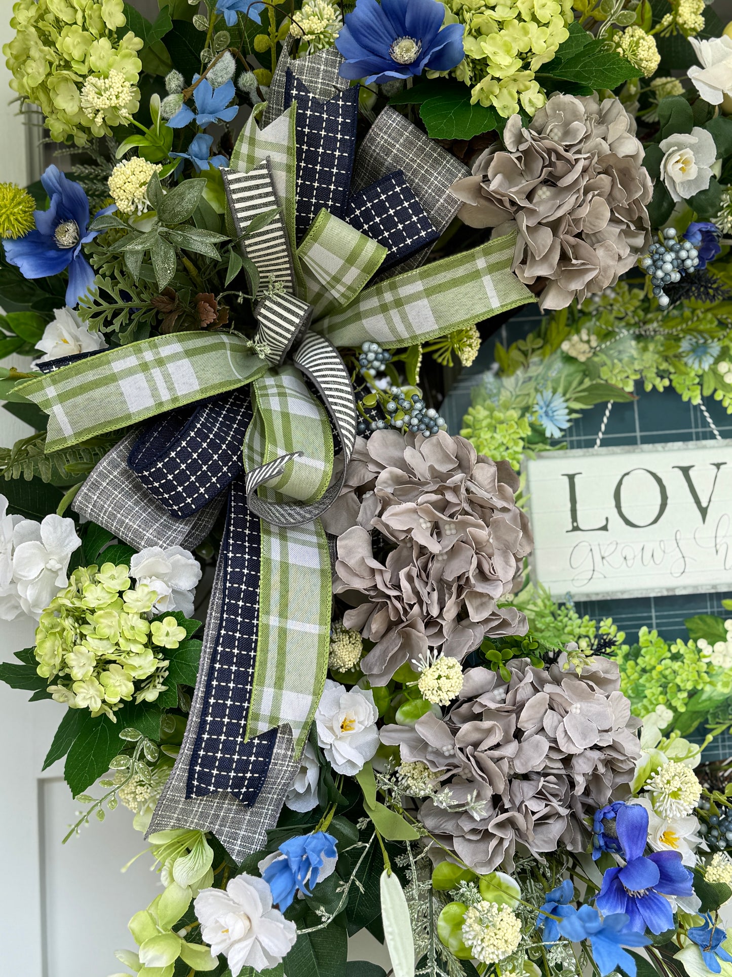 Hydrangea Love Grows Here Wreath