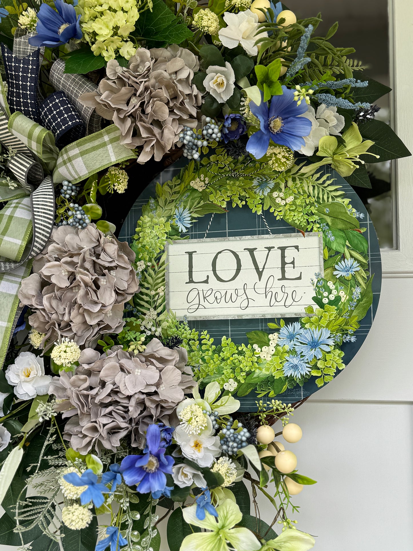 Hydrangea Love Grows Here Wreath